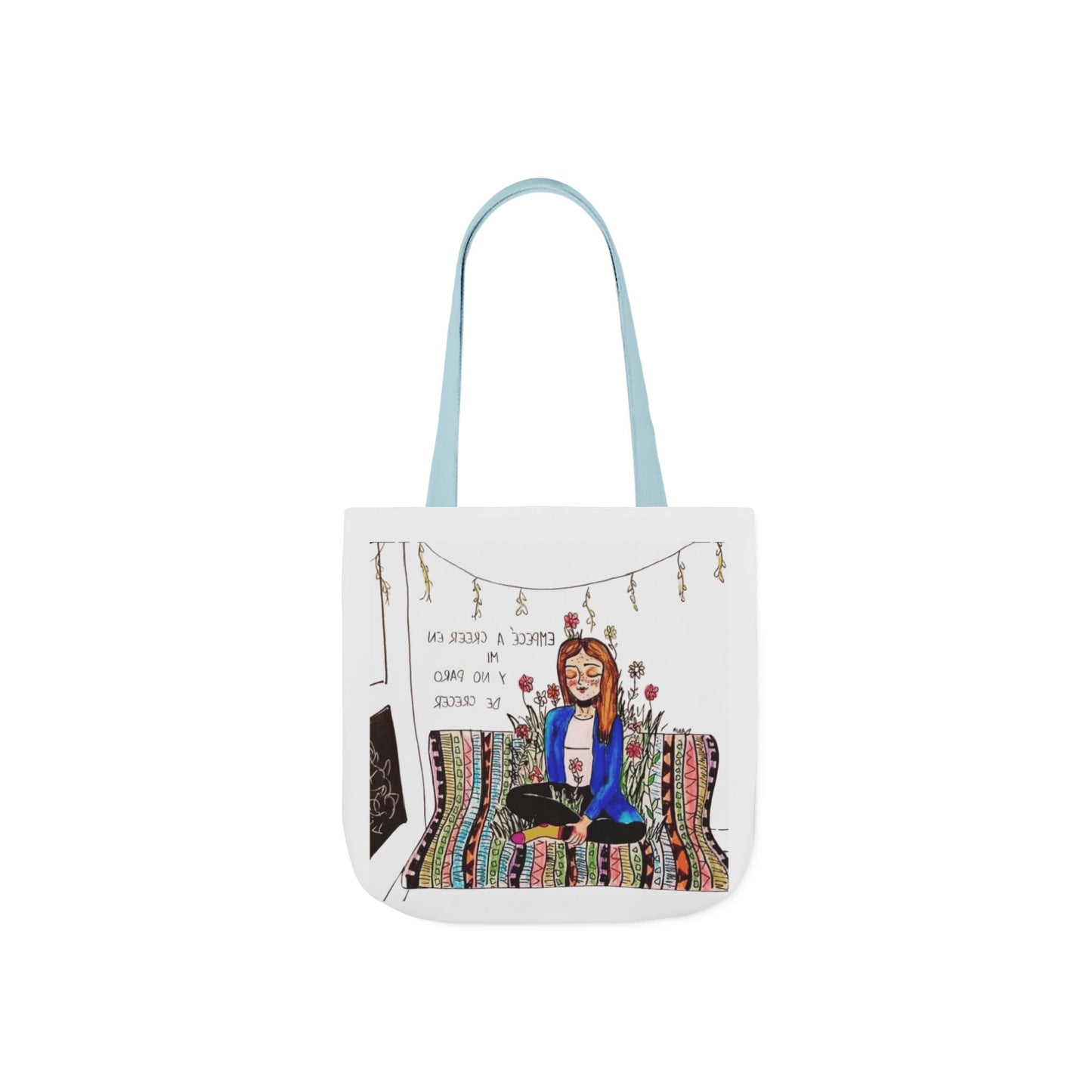 Lleva inspiración contigo a donde vayas Bohemian Style Canvas Tote Bag, Inspirational Art, Ideal for Gifts, Eco-Friendly Shopping, Beach Days, Travel Adventures