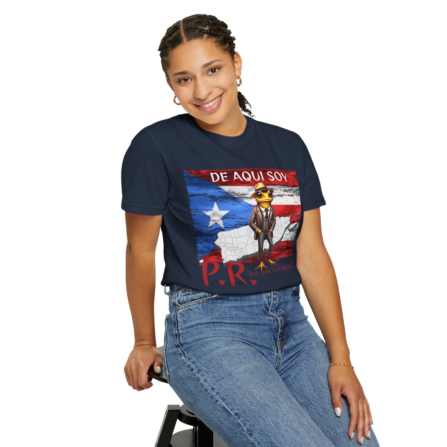 Puerto Rican Pride T-Shirt, Fun Casual Wear, Unisex Garment-Dyed Tee, Perfect for Celebrations, Cultural Identity Shirt