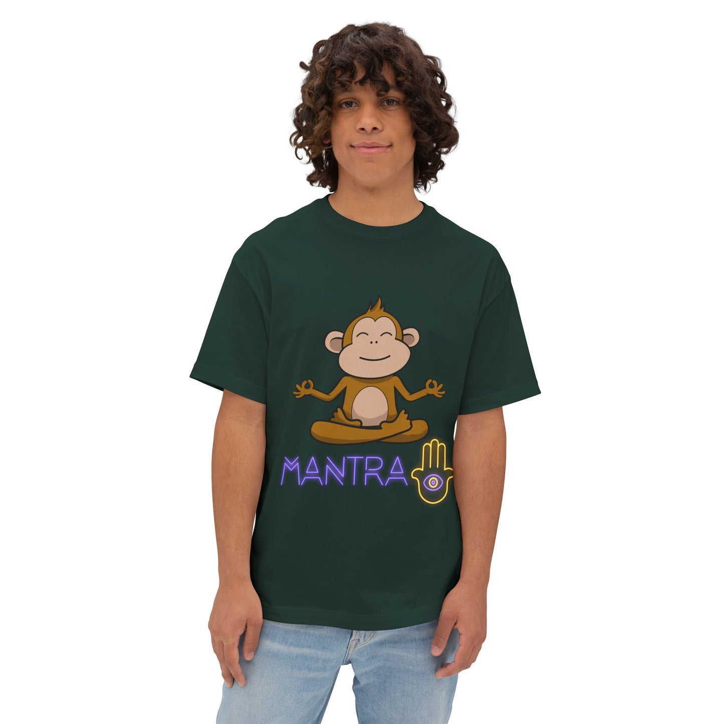 🧘♀️ Wear Your Peace. Mindful Monkey Graphic Tee | Unisex Boxy T-Shirt for Yoga Lovers, Gifts for Him/Her, Relaxation Apparel, Meditative Wear, Casual Streetwear