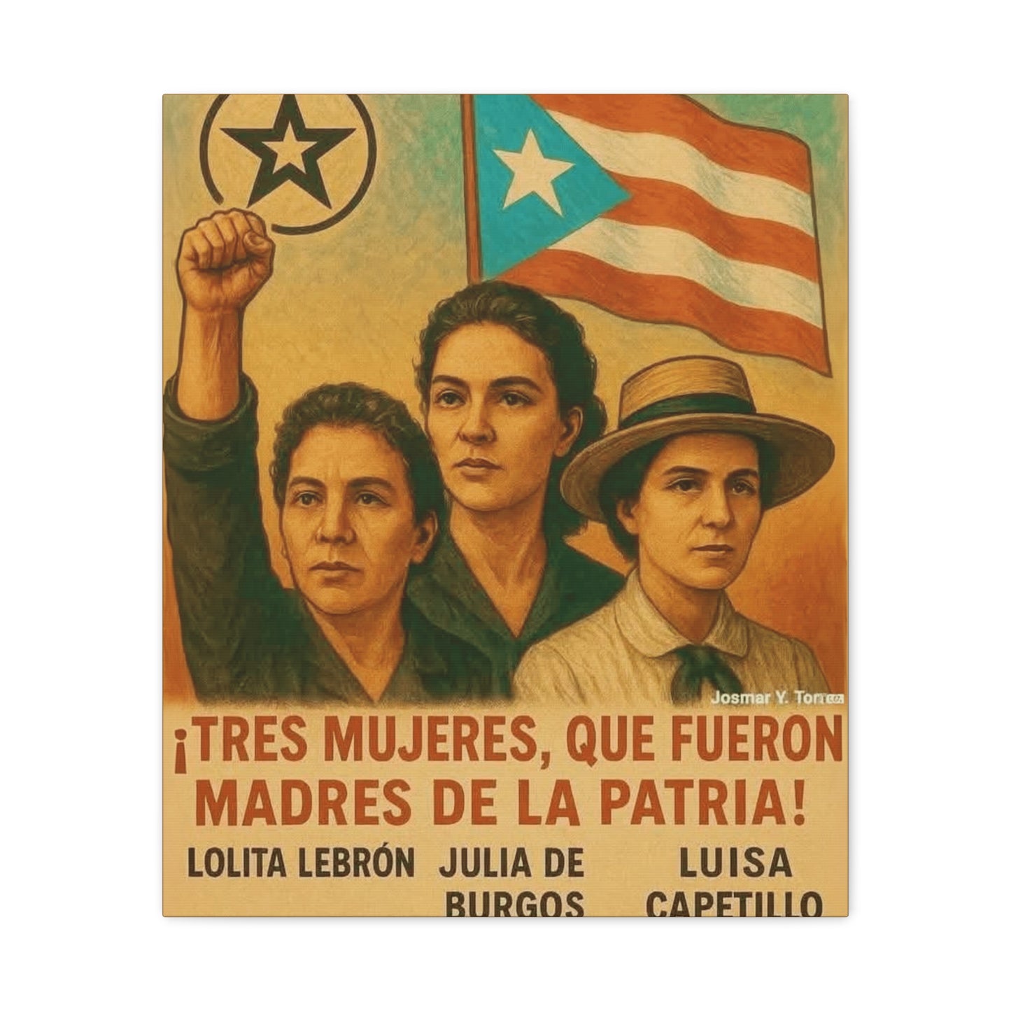 Inspirational Puerto Rican Women Canvas Wall Art, Feminist Gift, Activism Decor, Home Office Wall Art, Puerto Rico Pride