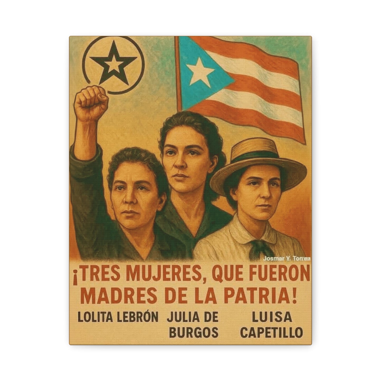 Inspirational Puerto Rican Women Canvas Wall Art, Feminist Gift, Activism Decor, Home Office Wall Art, Puerto Rico Pride