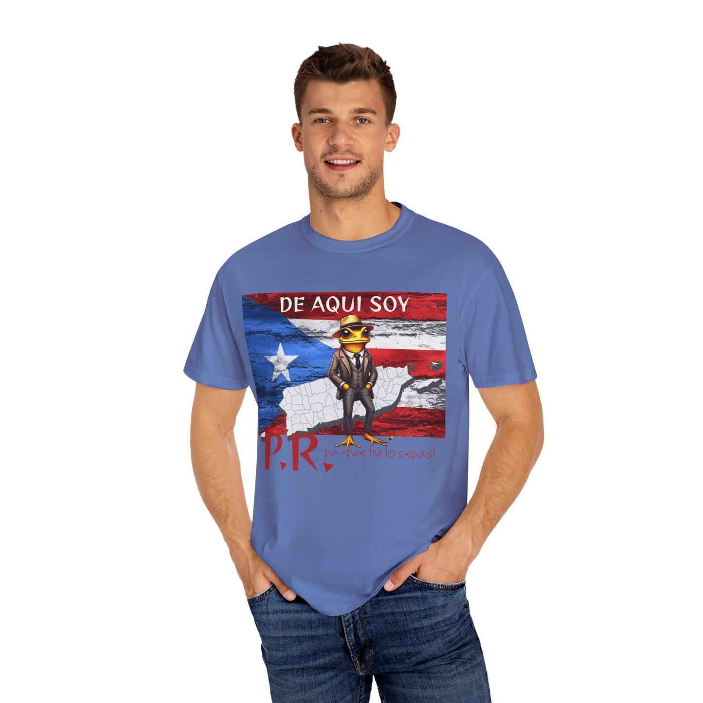 Puerto Rican Pride T-Shirt, Fun Casual Wear, Unisex Garment-Dyed Tee, Perfect for Celebrations, Cultural Identity Shirt