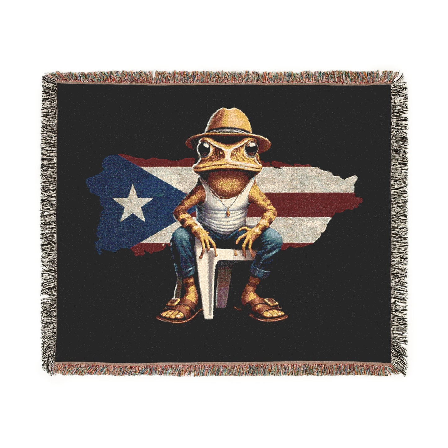 Puerto Rican Heritage Blanket with Unique Designs Woven Blanket