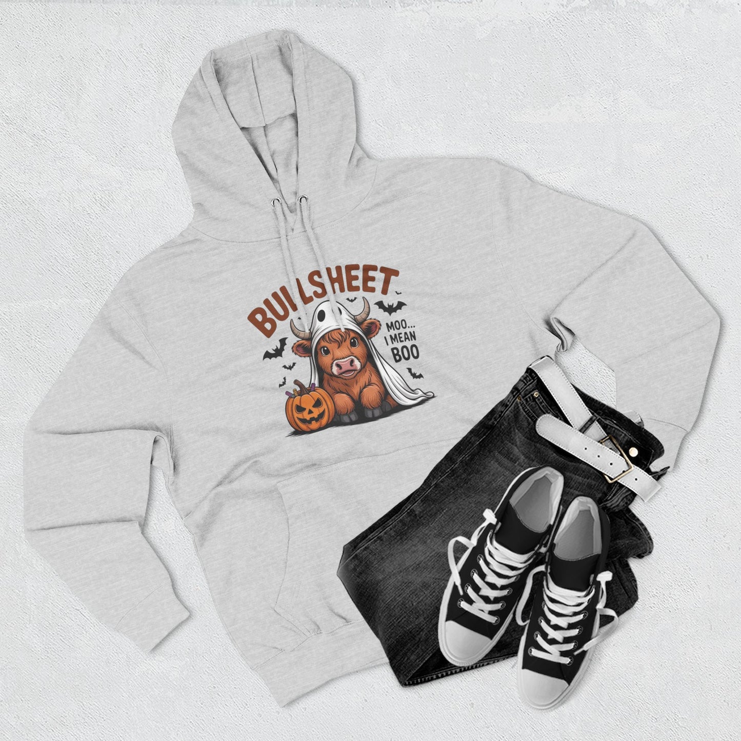Spooky Vibes Only" Halloween Sweater Cozy Ghostly Fleece Hoodie