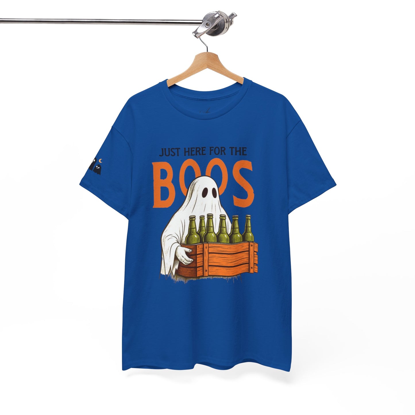 Just Here for the Boos Halloween Tee, Funny Ghost Shirt, Unisex Cotton T-Shirt, Spooky Party Apparel, Halloween Costume Top