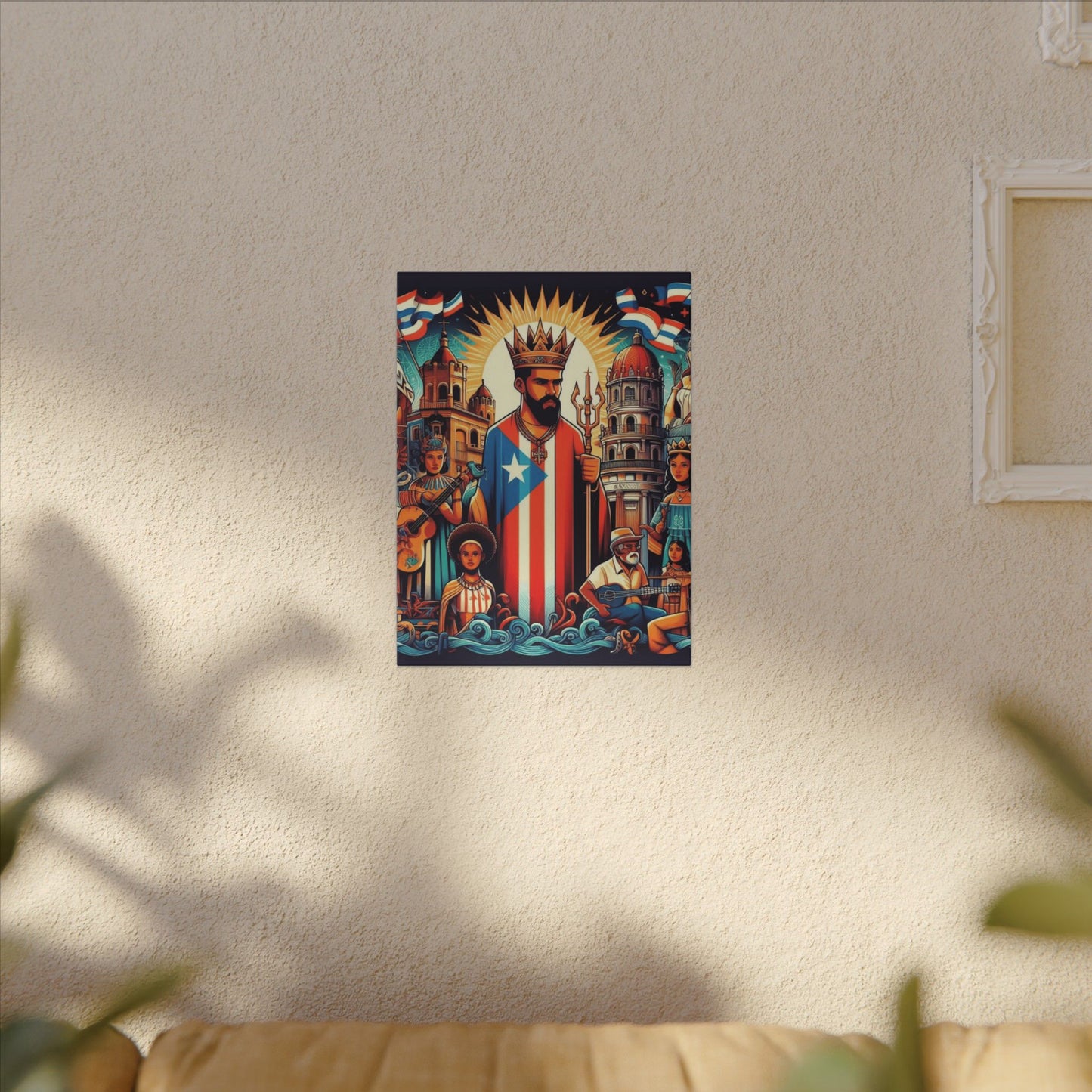 Vibrant Puerto Rican Art Canvas, Cultural Wall Decor, Celebration Decor, Unique Gift, Home Accent, Multi-Size