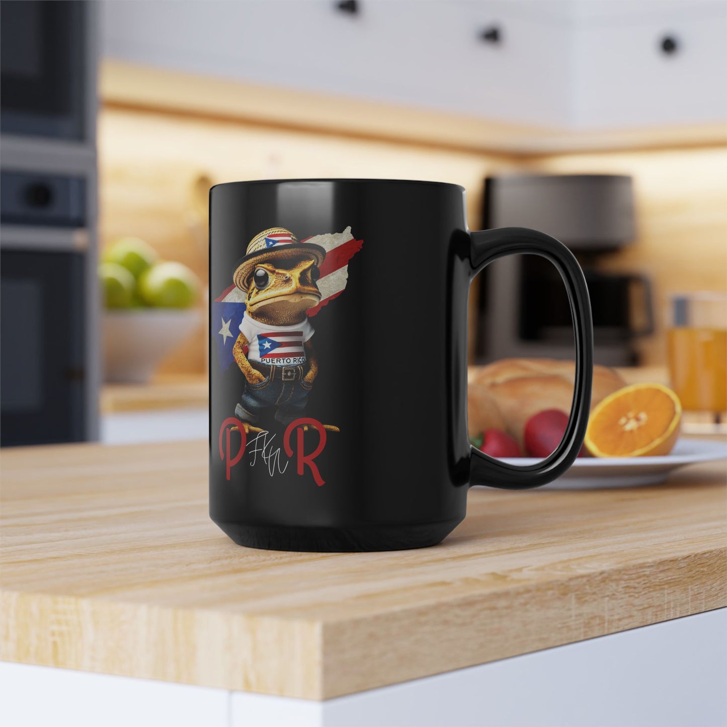 Café con Boricua: Puerto Rico-Themed Mugs & Cups Unique Designs Black Mug, 15oz