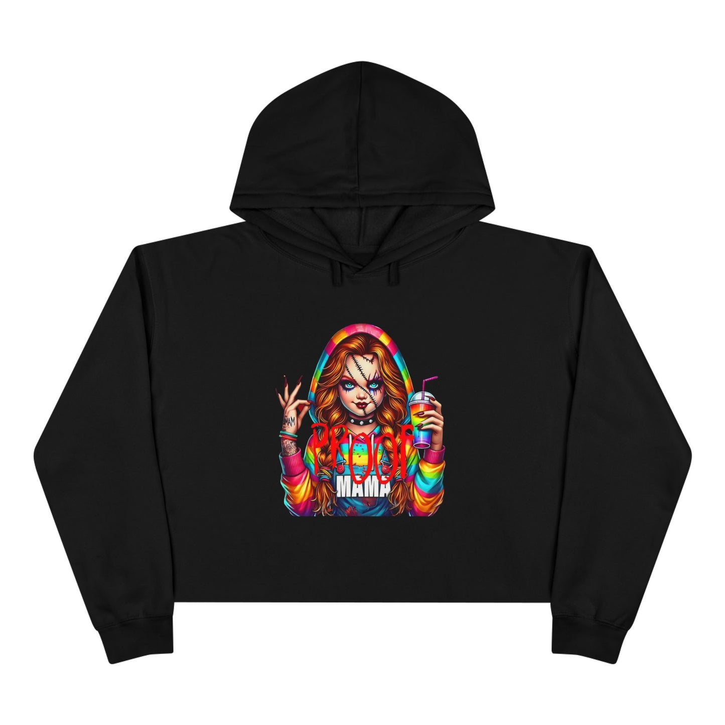 Witchy vibes Colorful Graphic Crop Hoodie for Trendy Style, Party Wear, Festival Outfit, Gift for Her, Casual Fashion