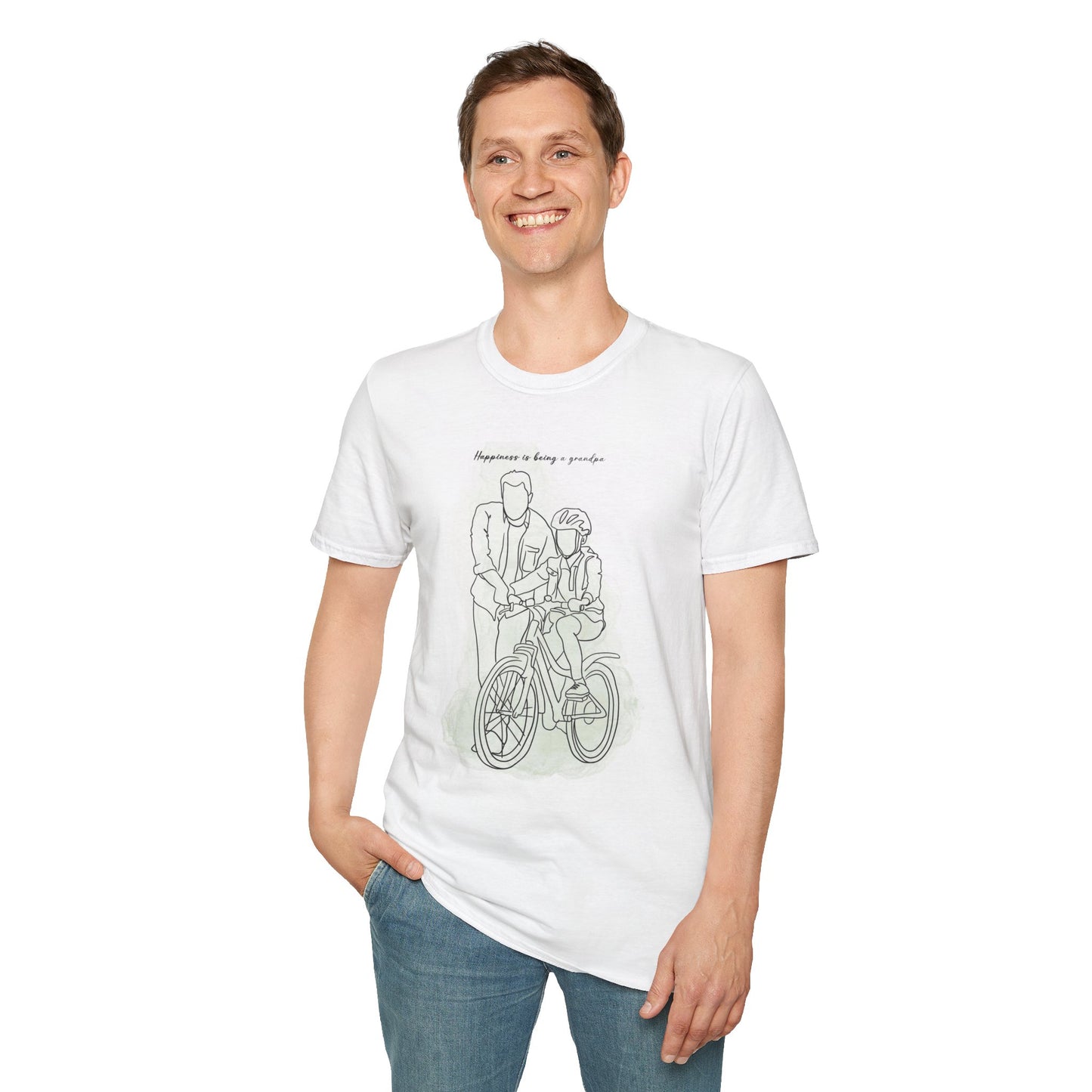 Happiness in Simplicity T-Shirt, Unisex Softstyle Tee, Casual Wear, Gift for Cyclists, Inspirational Quote Shirt, Summer Fashion