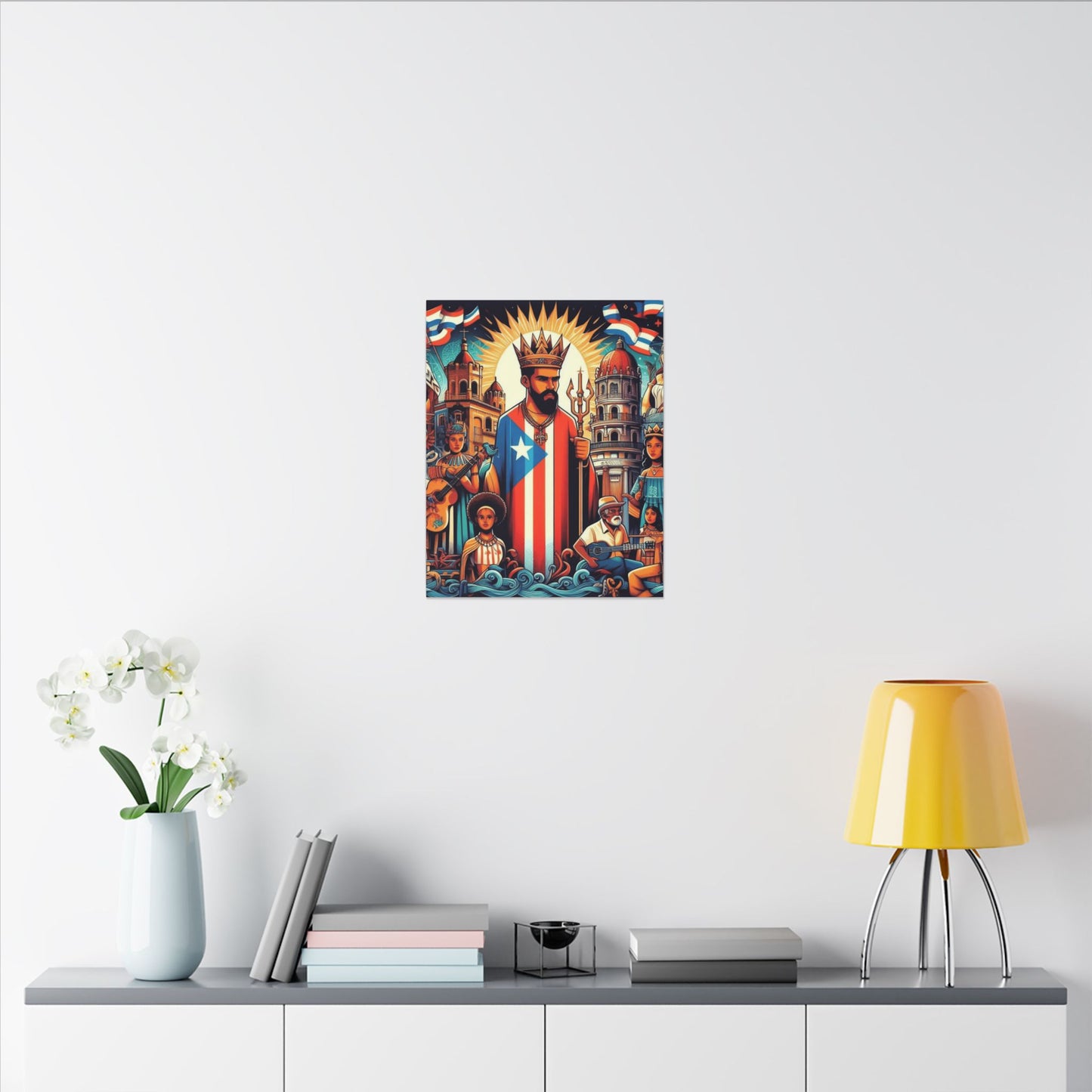Vibrant Puerto Rican Art Canvas, Cultural Wall Decor, Celebration Decor, Unique Gift, Home Accent, Multi-Size