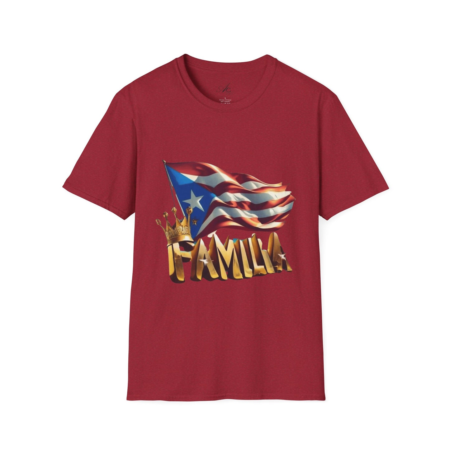Puerto Rican Familia T-Shirt, Unisex Softstyle Tee, Patriotic Shirt, Family Unity Gift, Summer Celebration Apparel
