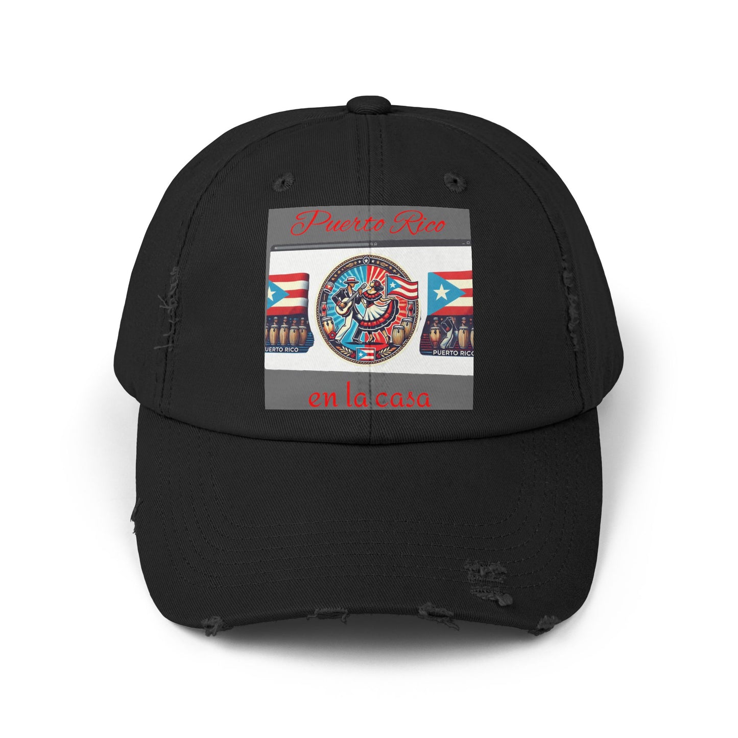 Puerto Rico Pride Distressed Cap, Unisex Baseball Cap, Travel Hat, Gift for Him or Her, Caribbean Spirit, Summer Fashion