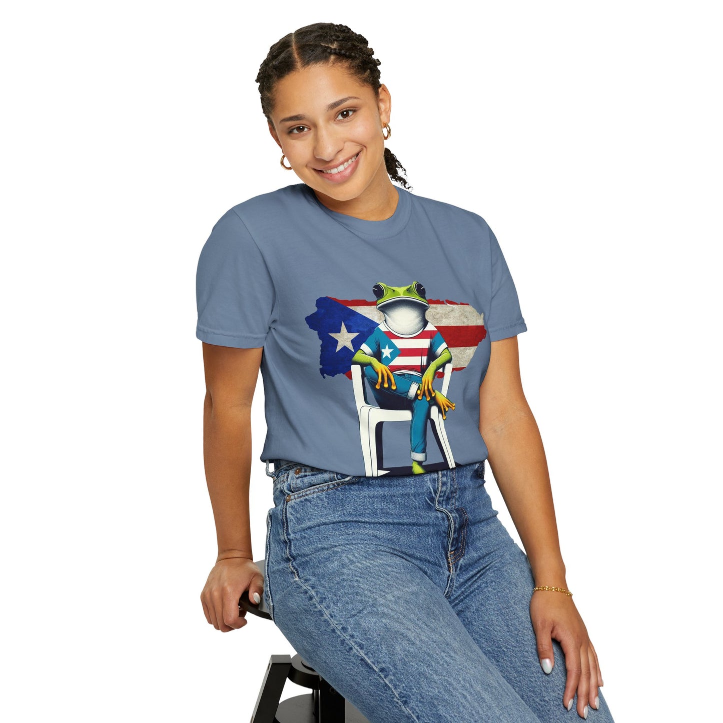Patriotic Puerto Rican Shirt Patriotic Frog T-shirt, Humor Shirt, Gift for Nature Lovers, Summer BBQ Outfit