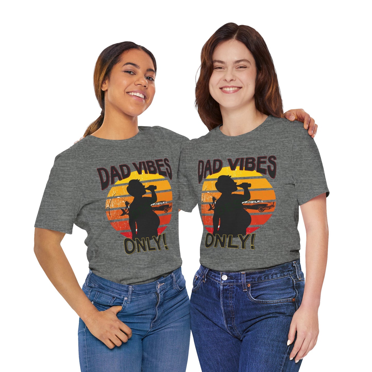 Dad Vibes Only Unisex Tee, Fun Casual T-Shirt for Dads, Perfect Gift for Father's Day, Summer Barbecue, Weekend Outing