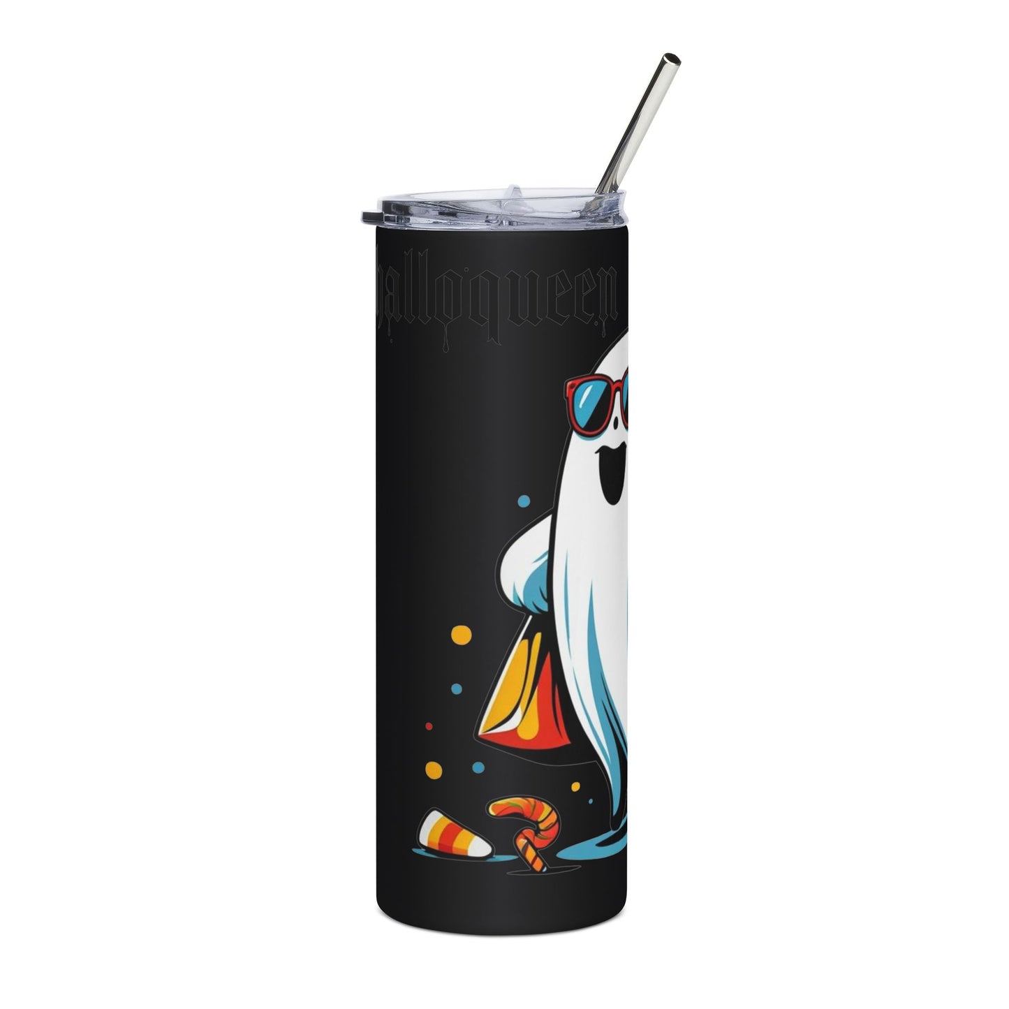 Halloween Ghost Tumbler, 20oz, Stainless Steel Travel Mug, Spooky Drinkware, Fall Coffee Cup, Trick or Treat Container