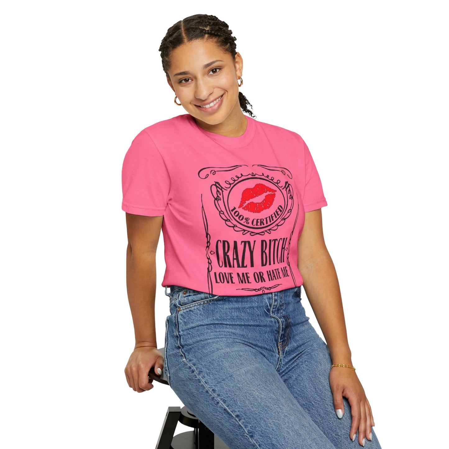Sarcasm in Style – Funny Graphic Tee" Crazy Bitch Unisex T-Shirt | Fun Casual Wear, Gift for Friends, Birthday Humor Tee, Playful Statement Shirt,