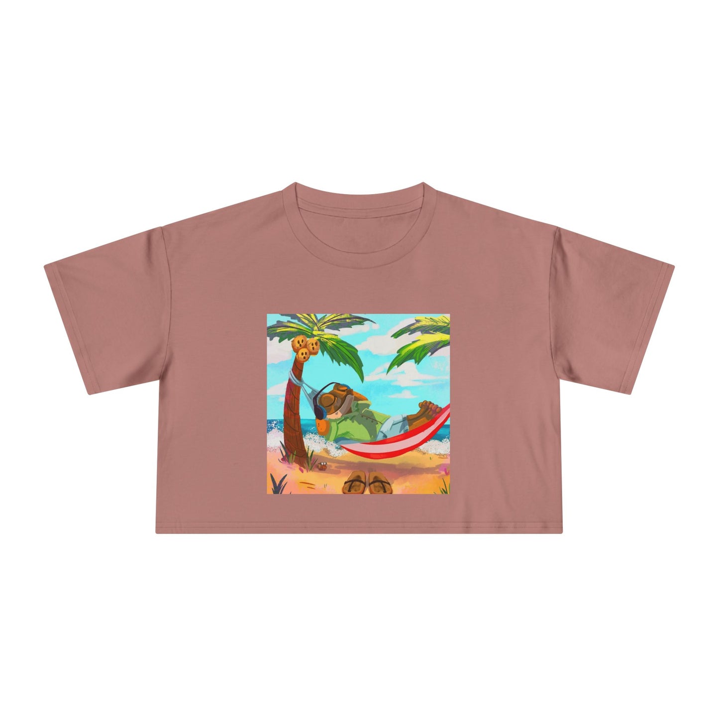 Boriqua T-Shirt Tropical Paradise Crop Tee - Chill Vibes, Women's Casual Top, Summer Style, Beachwear, Vacation Shirt