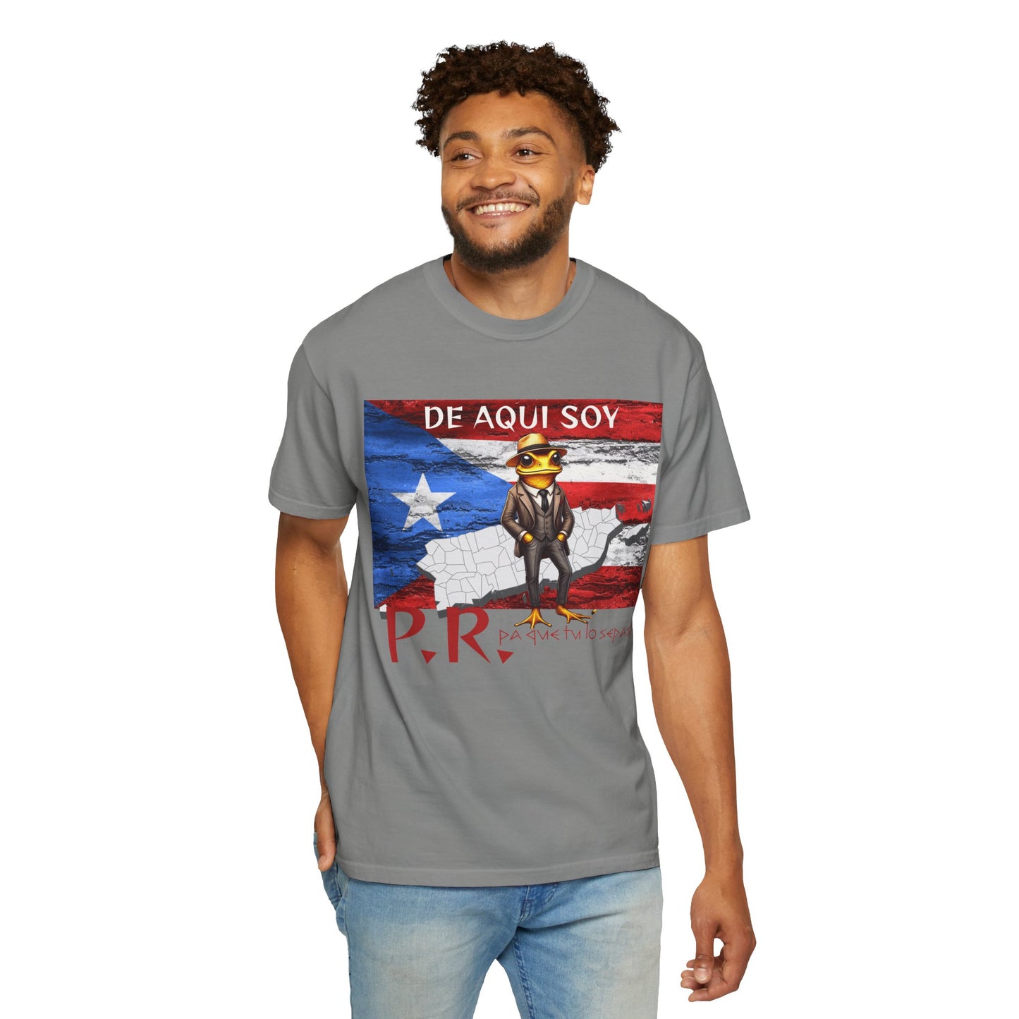Puerto Rican Pride T-Shirt, Fun Casual Wear, Unisex Garment-Dyed Tee, Perfect for Celebrations, Cultural Identity Shirt