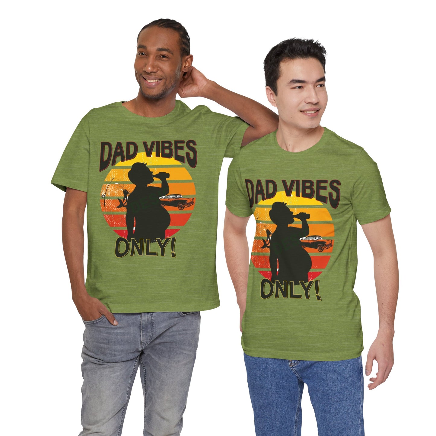 Dad Vibes Only Unisex Tee, Fun Casual T-Shirt for Dads, Perfect Gift for Father's Day, Summer Barbecue, Weekend Outing
