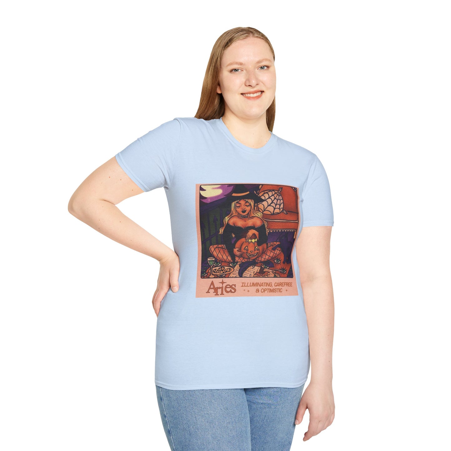 halloween shirt Illuminated Carefree & Optimistic T-Shirt, Halloween Apparel, Unisex Graphic Tee, Cozy Casual Wear, Unique Gift Idea