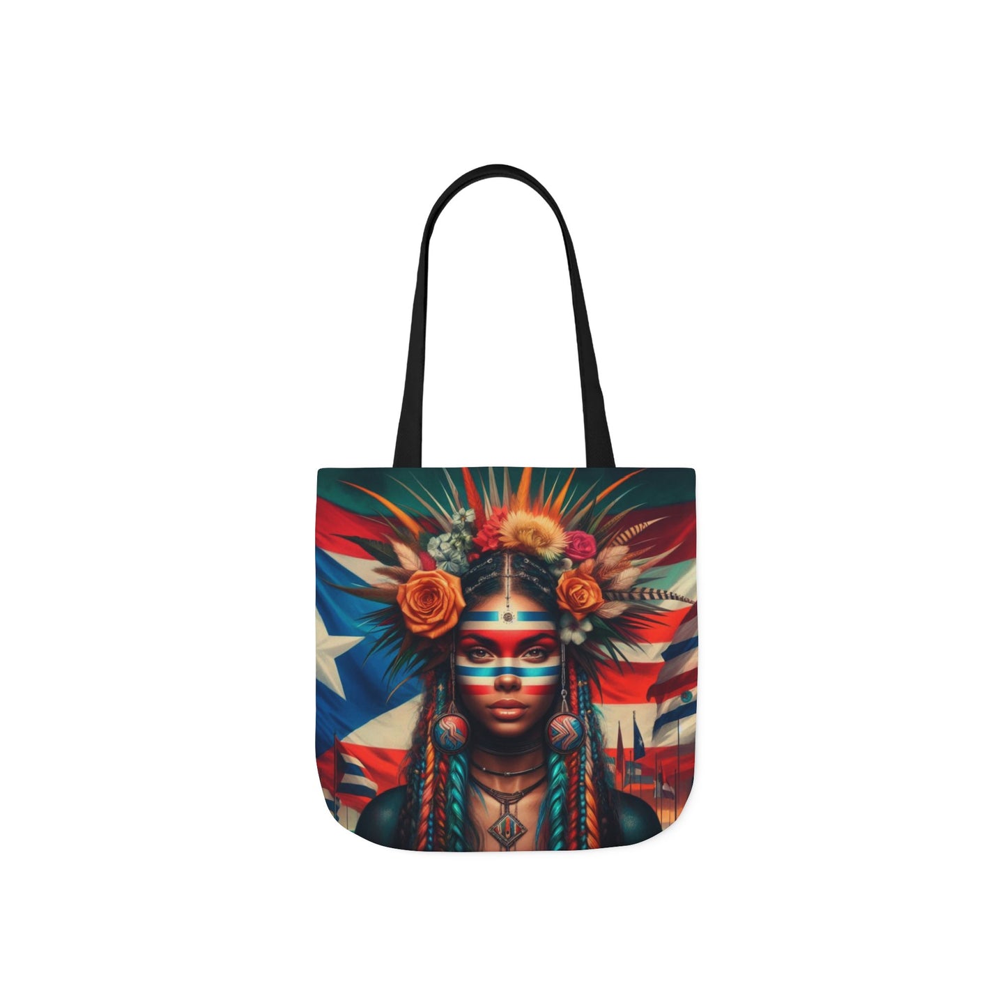 PUERTO RICO Canvas Tote Bag, 5-Color Straps