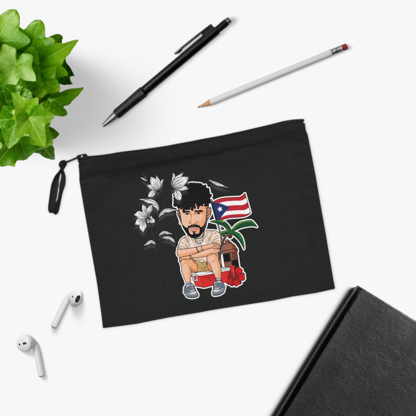 Puerto Rican Pride Pencil Case, Cute Cartoon Stationery Pouch, School Supplies, Gift for Students, Office Organizer