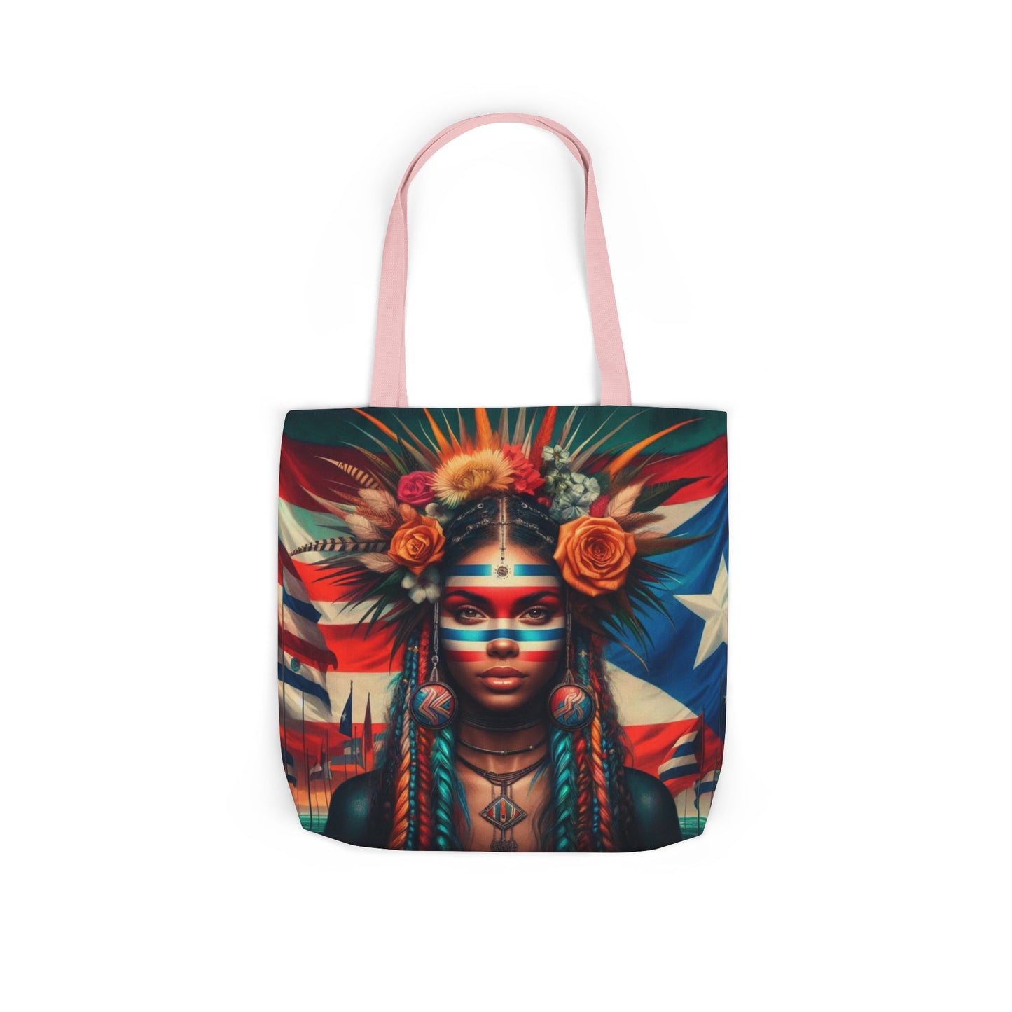 PUERTO RICO Canvas Tote Bag, 5-Color Straps
