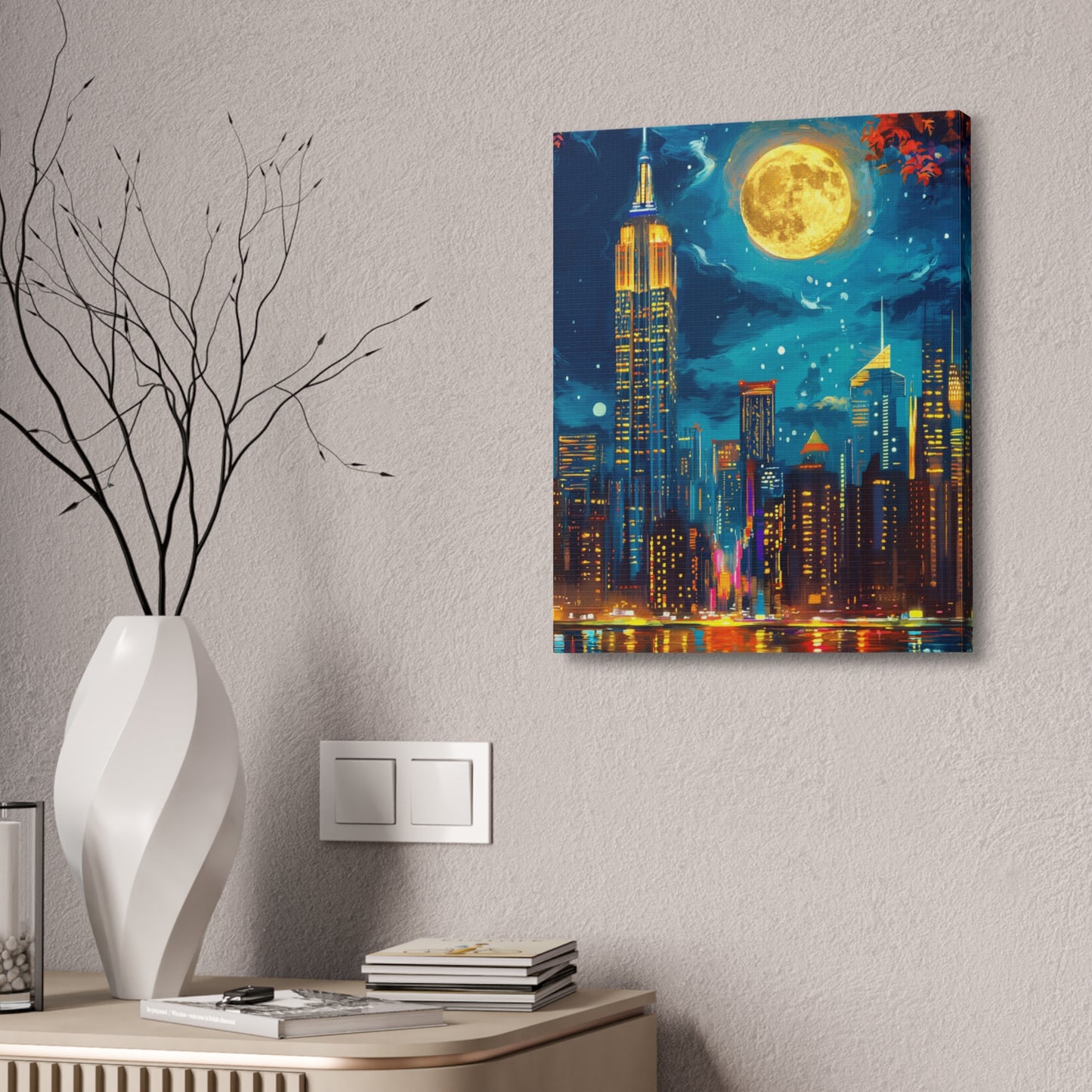 Cityscape Decor, New York Night Scene, Home Gallery Artwork, Gift for Urban Lovers, Dreams and Inspiration