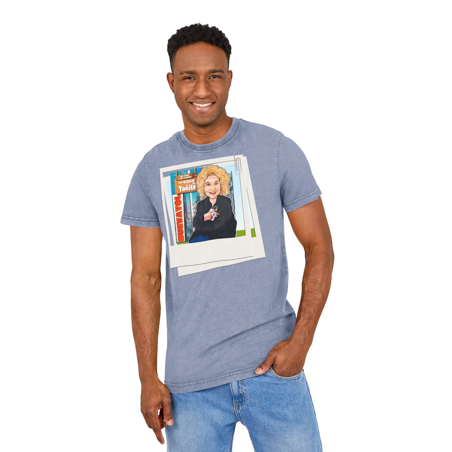 Puerto Rican Heritage Shirt Acid Washed Round Neck Tee