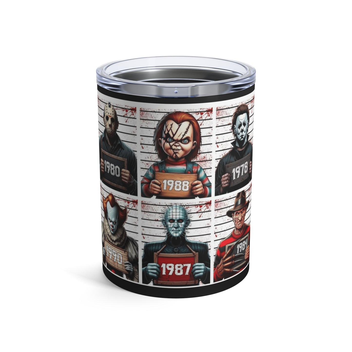 Halloween Retro Horror Movie Tumbler 10oz | Perfect for Halloween, Gifts for Horror Fans, Movie Night Essentials, Collectible Drinkware