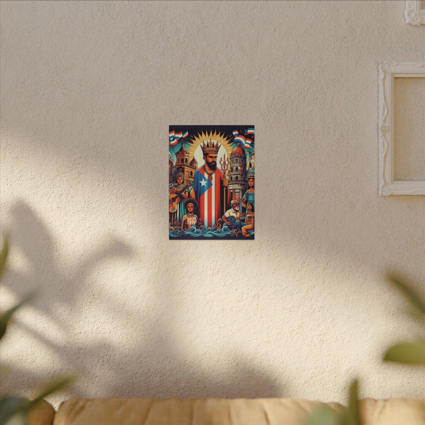 Vibrant Puerto Rican Art Canvas, Cultural Wall Decor, Celebration Decor, Unique Gift, Home Accent, Multi-Size