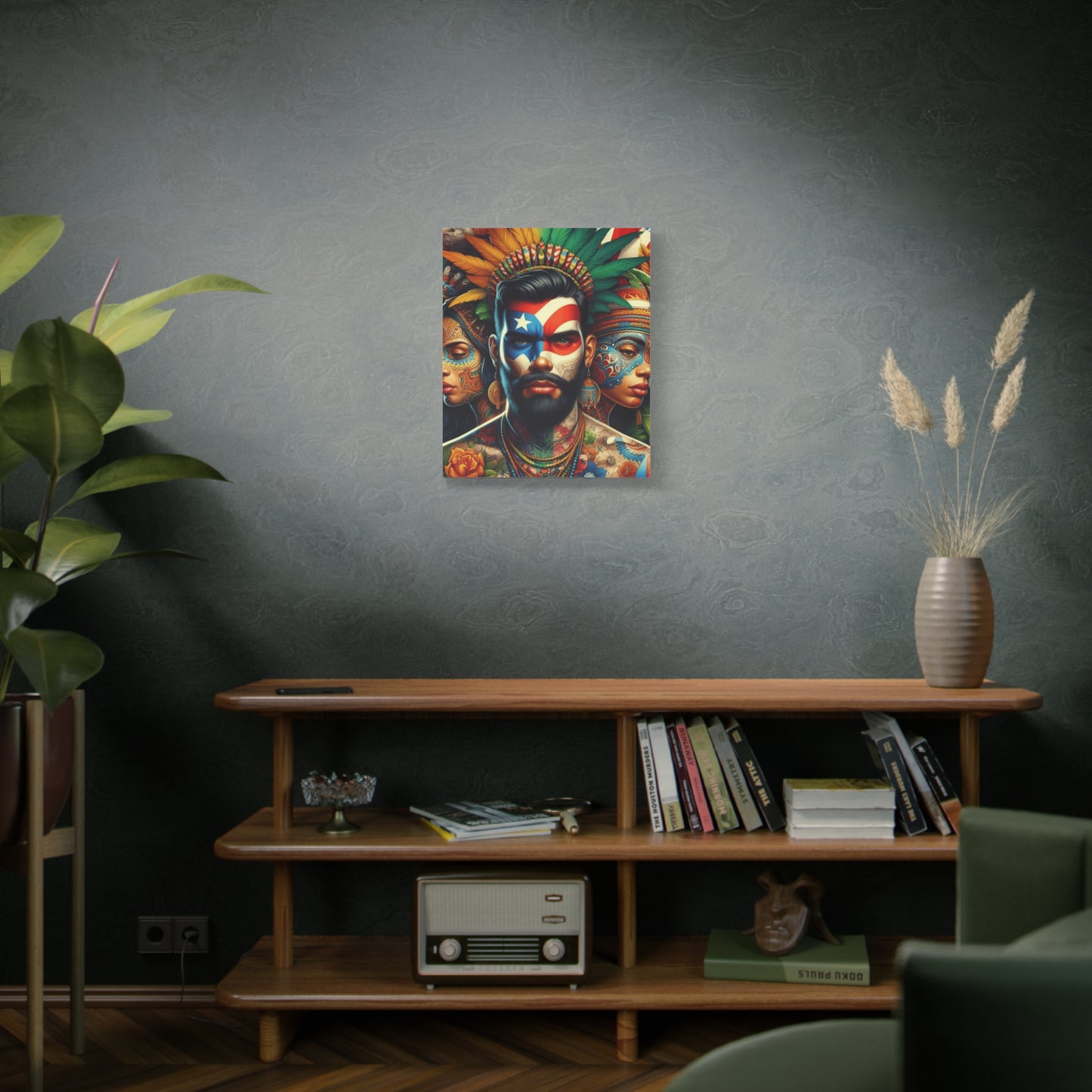 La Isla del Encanto Taíno Symbol Design Vibrant Cultural Art Canvas Print, Wall Decor, Home Decoration, Unique Artwork, Bohemian Style, Gift for Art Lovers