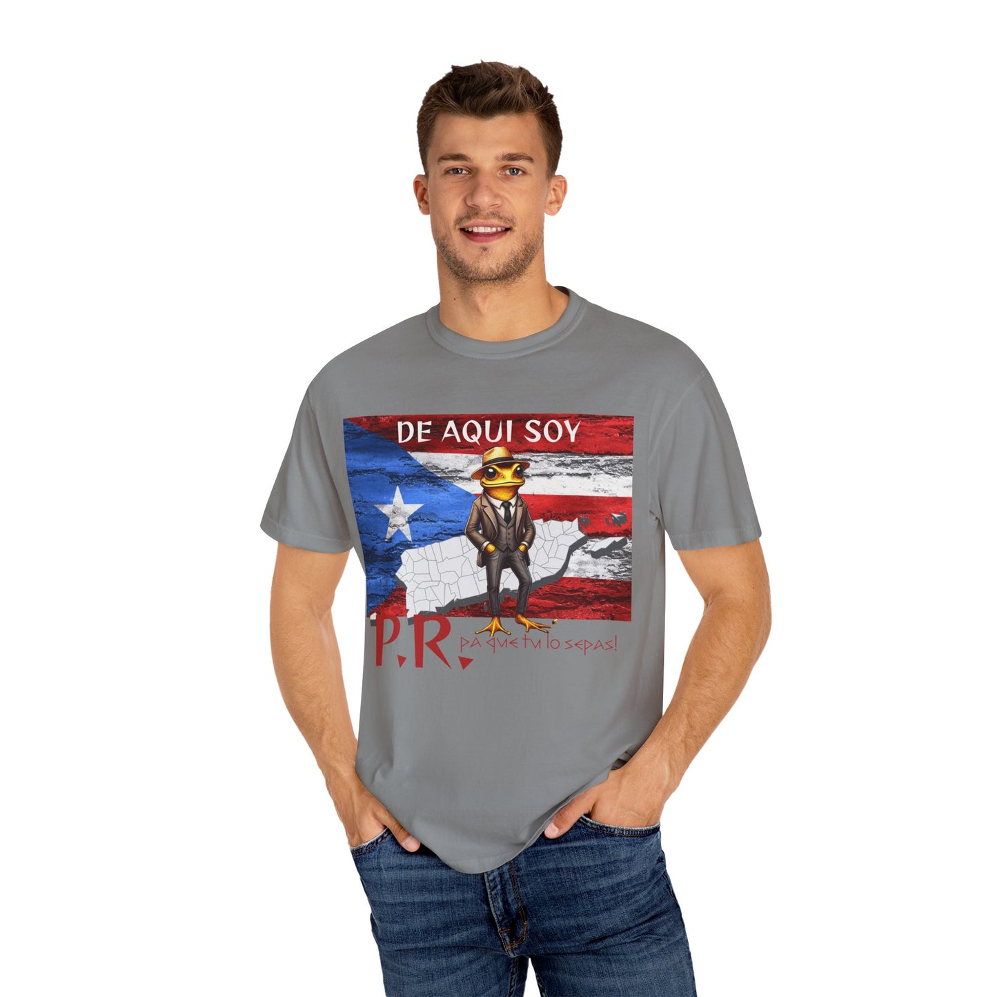 Puerto Rican Pride T-Shirt, Fun Casual Wear, Unisex Garment-Dyed Tee, Perfect for Celebrations, Cultural Identity Shirt