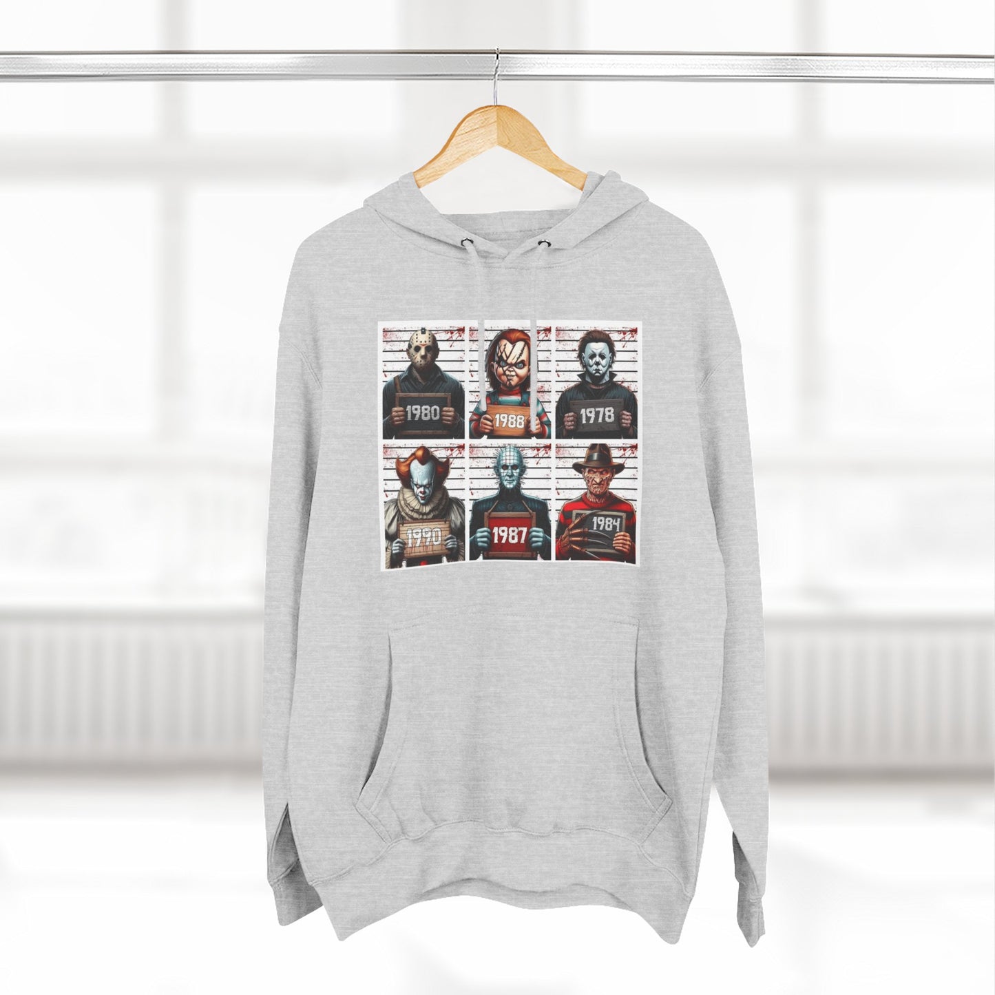 Spooky Vibes Only Halloween Sweater Retro Horror Movie Three-Panel Fleece Hoodie, Halloween Gift, Cozy Sweatshirt, Movie Lover Apparel, Vintage Movie Merchandise