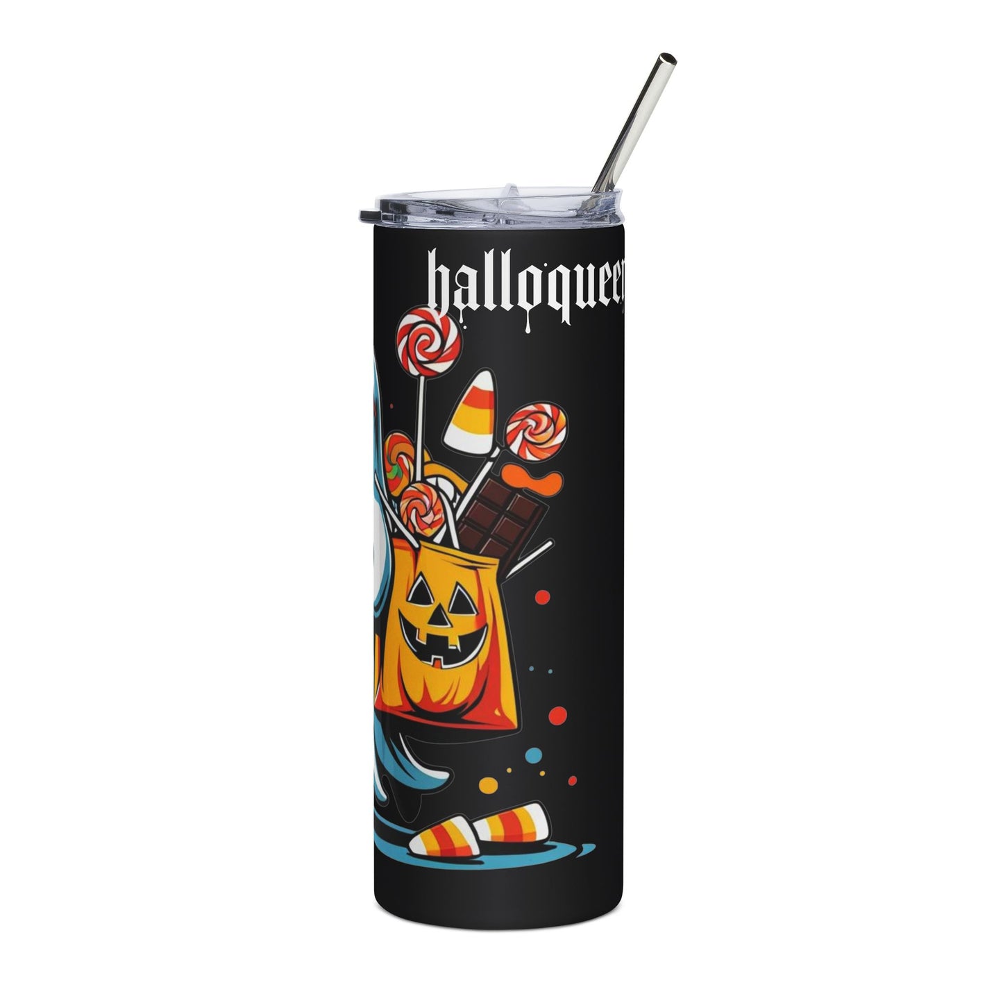 Halloween Ghost Tumbler, 20oz, Stainless Steel Travel Mug, Spooky Drinkware, Fall Coffee Cup, Trick or Treat Container