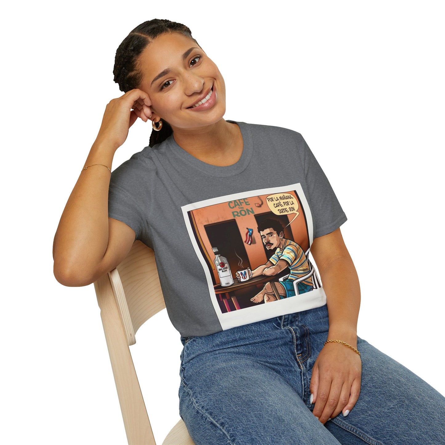 POR LA MANANA CAFE Coffee Lovers, Casual Wear, Unisex Fashion Proud Puerto Rican Tee Puerto Rican Heritage Shirt