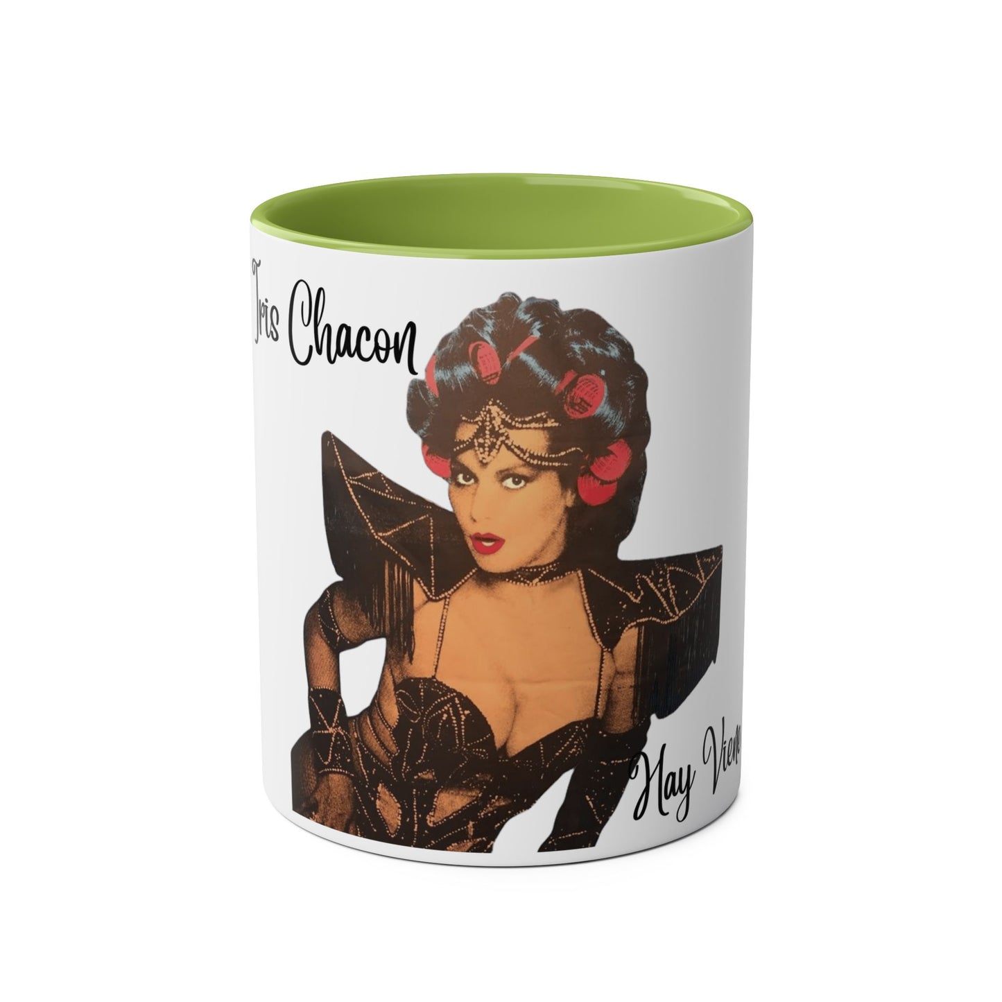 The onli one Iris Chacon Unique Two-Tone Coffee Mug - Iris Chacon Inspired Art, Trendy Mug for Coffee Lovers, Gift for Her, Retro Style,