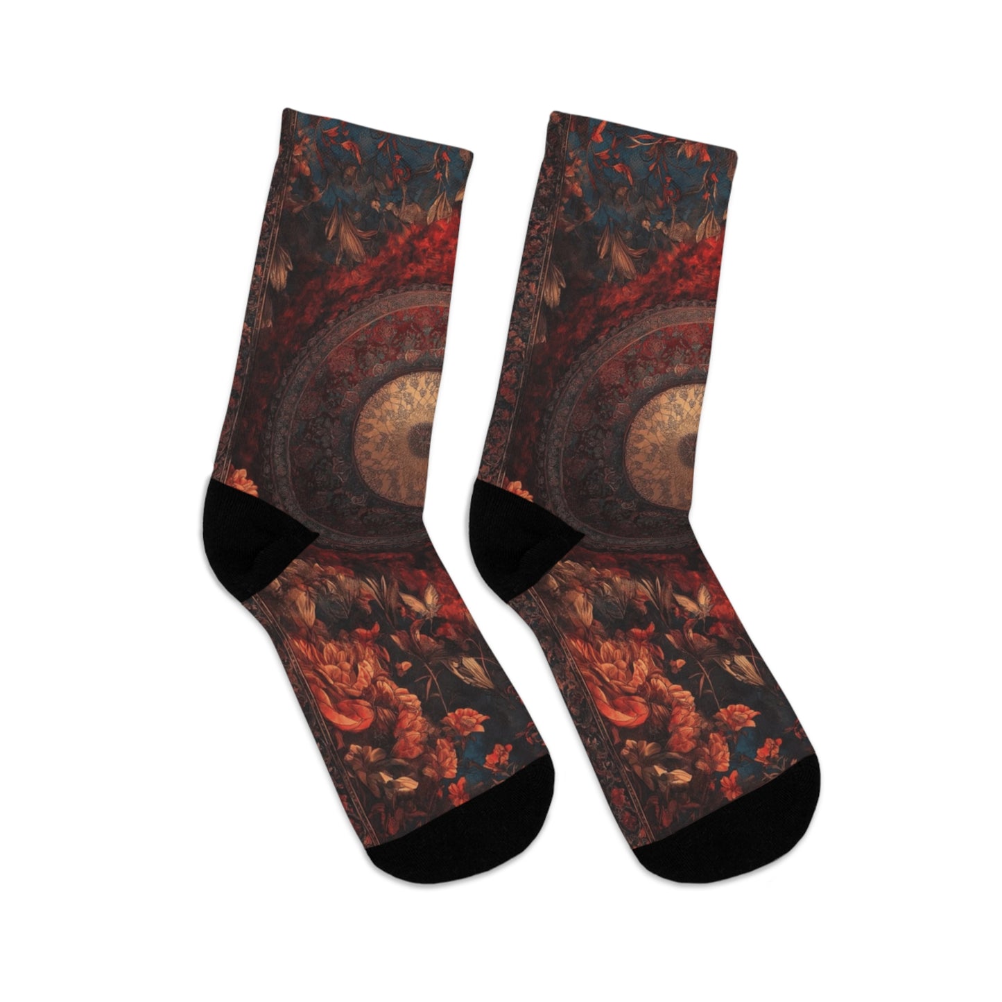 Minimalist Boho Socks Eco-Friendly Graphic Socks for Unique Style, Sustainable Fashion, Recycled Poly Socks, Funky Gift Idea, Everyday Wear, Art-Inspired Socks