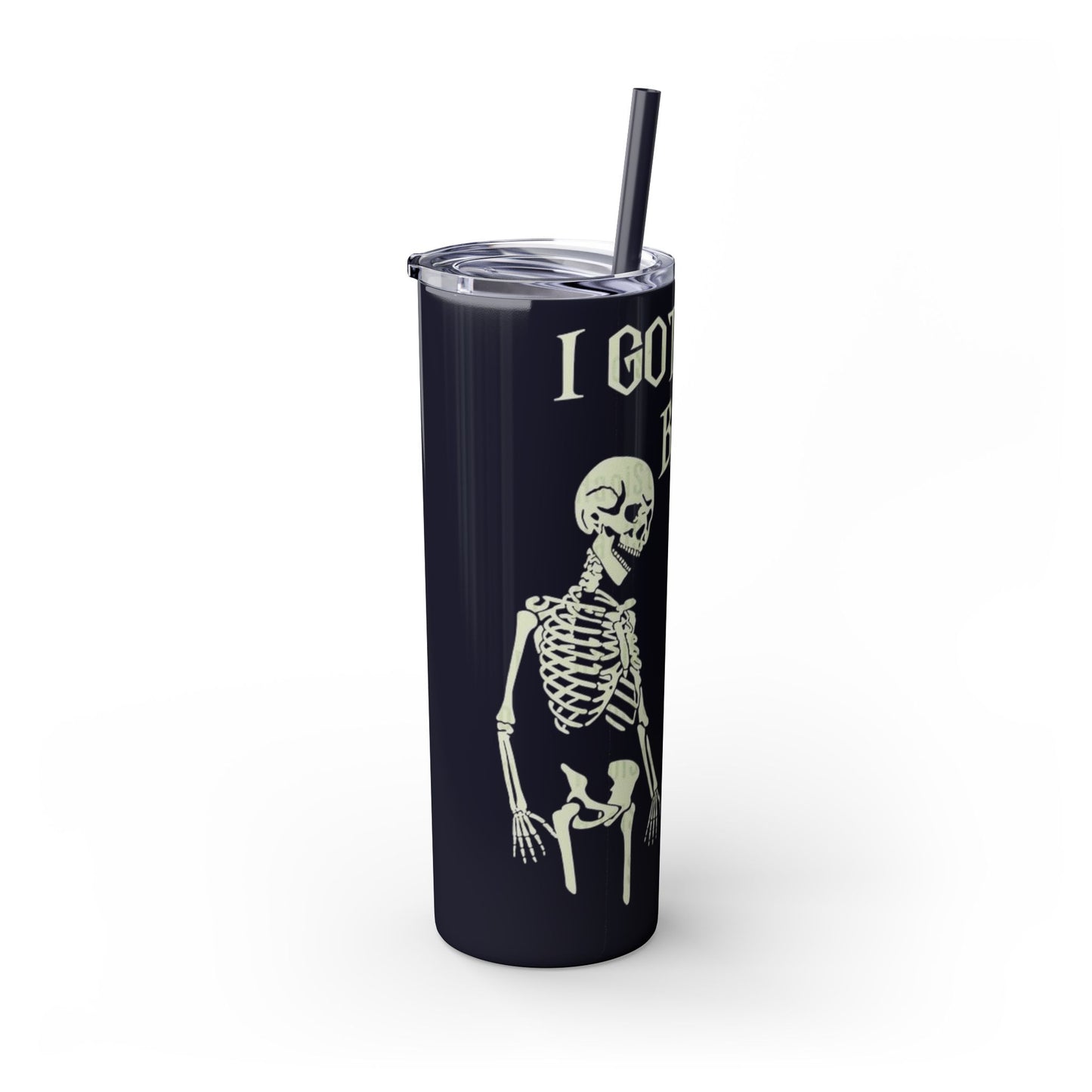 Halloween Skeleton-Themed Tumbler, Got Your Back Drinkware, I Got Your Back Skinny Tumbler, Cute Gifts for Halloween, Fun Vibes for Parties