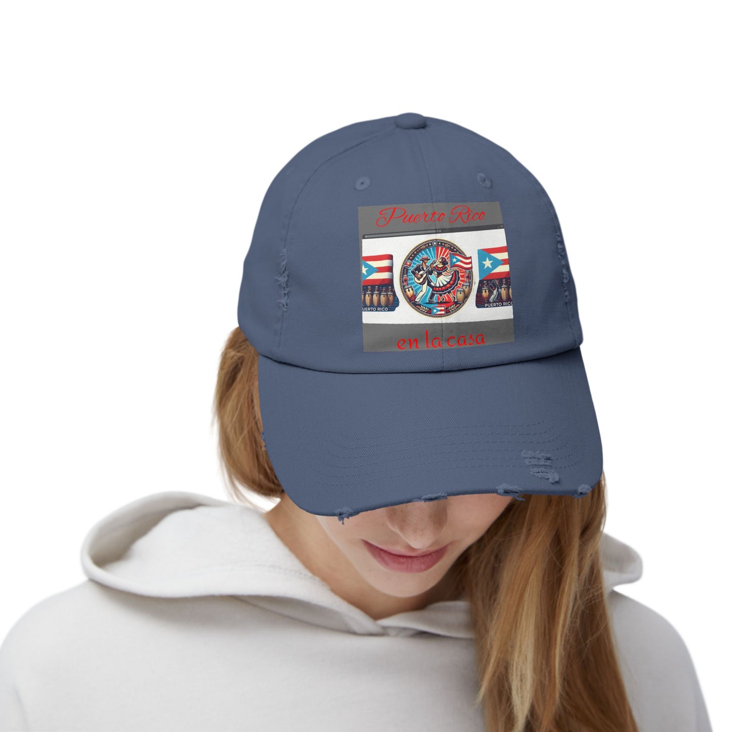 Puerto Rico Pride Distressed Cap, Unisex Baseball Cap, Travel Hat, Gift for Him or Her, Caribbean Spirit, Summer Fashion