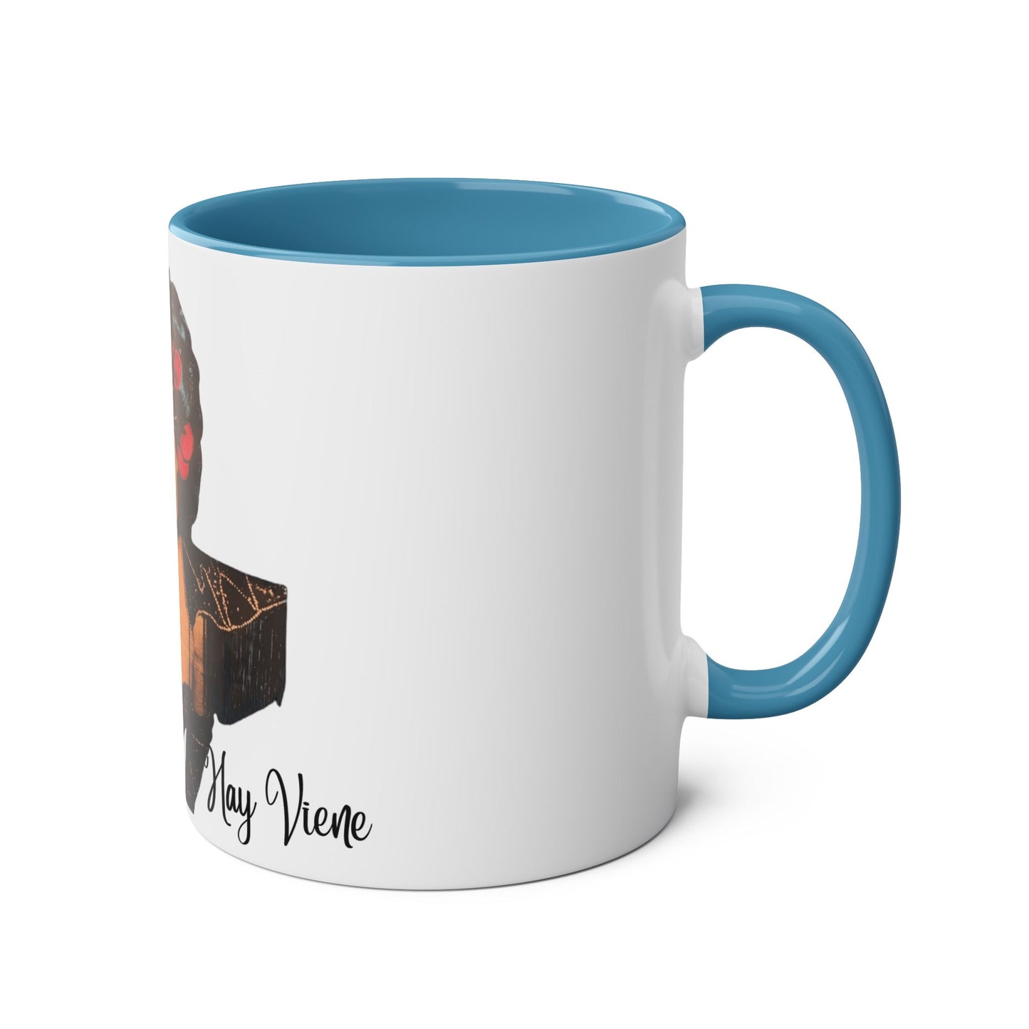 The onli one Iris Chacon Unique Two-Tone Coffee Mug - Iris Chacon Inspired Art, Trendy Mug for Coffee Lovers, Gift for Her, Retro Style,