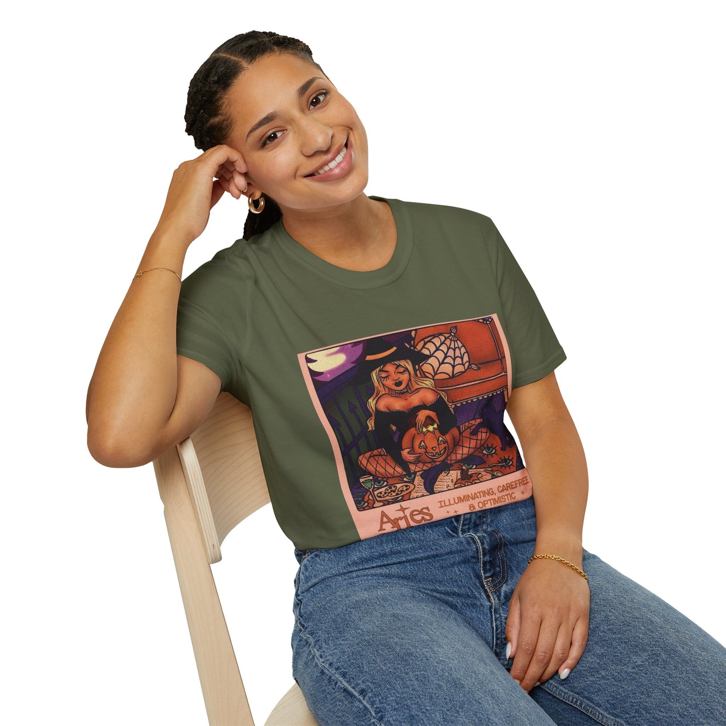 halloween shirt Illuminated Carefree & Optimistic T-Shirt, Halloween Apparel, Unisex Graphic Tee, Cozy Casual Wear, Unique Gift Idea