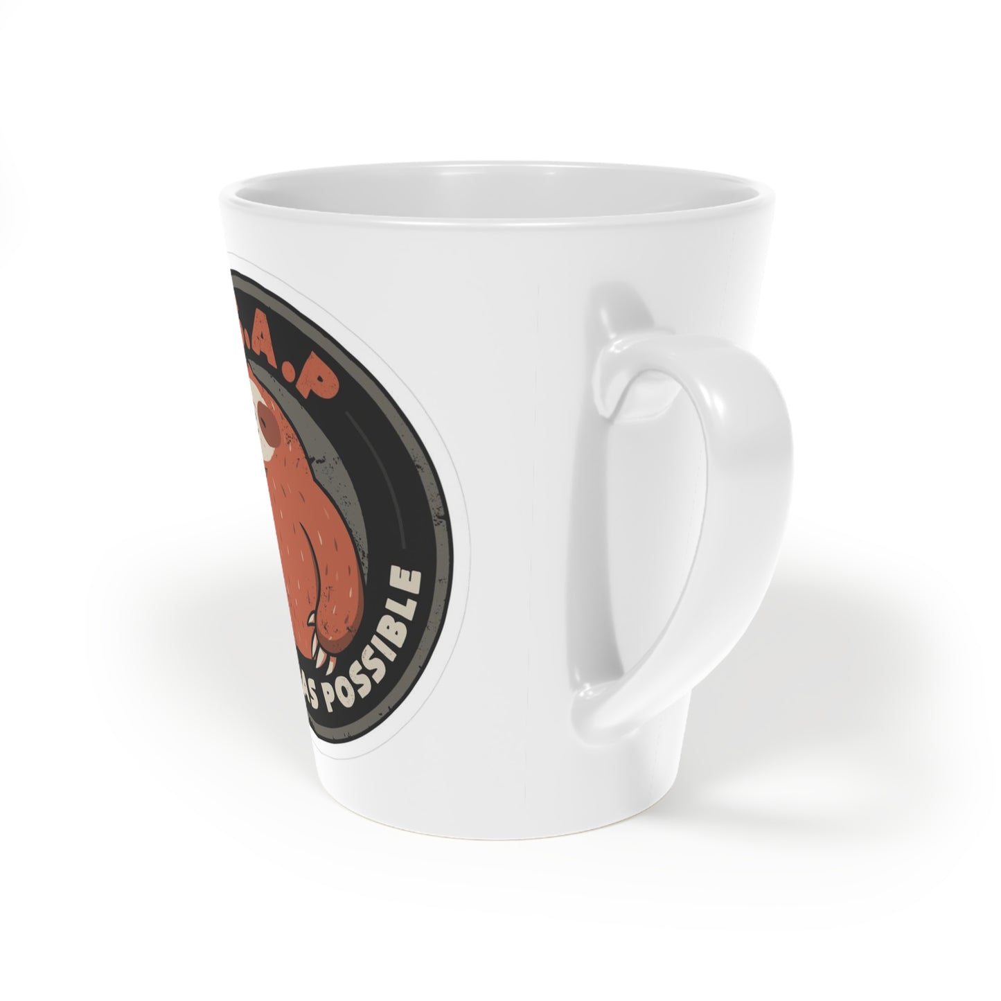 Funny and Cute Sloth Latte Mug, Coffee Lover Gift, Cozy Warm Drinkware, Perfect for Home or Office, Fun Kitchen Decor, Unique Animal Mug