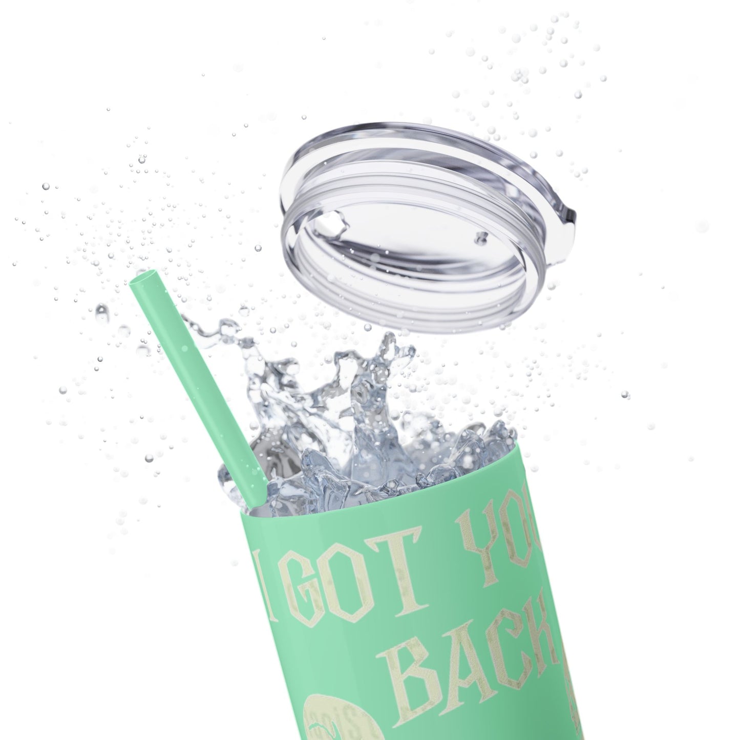 Halloween Skeleton-Themed Tumbler, Got Your Back Drinkware, I Got Your Back Skinny Tumbler, Cute Gifts for Halloween, Fun Vibes for Parties