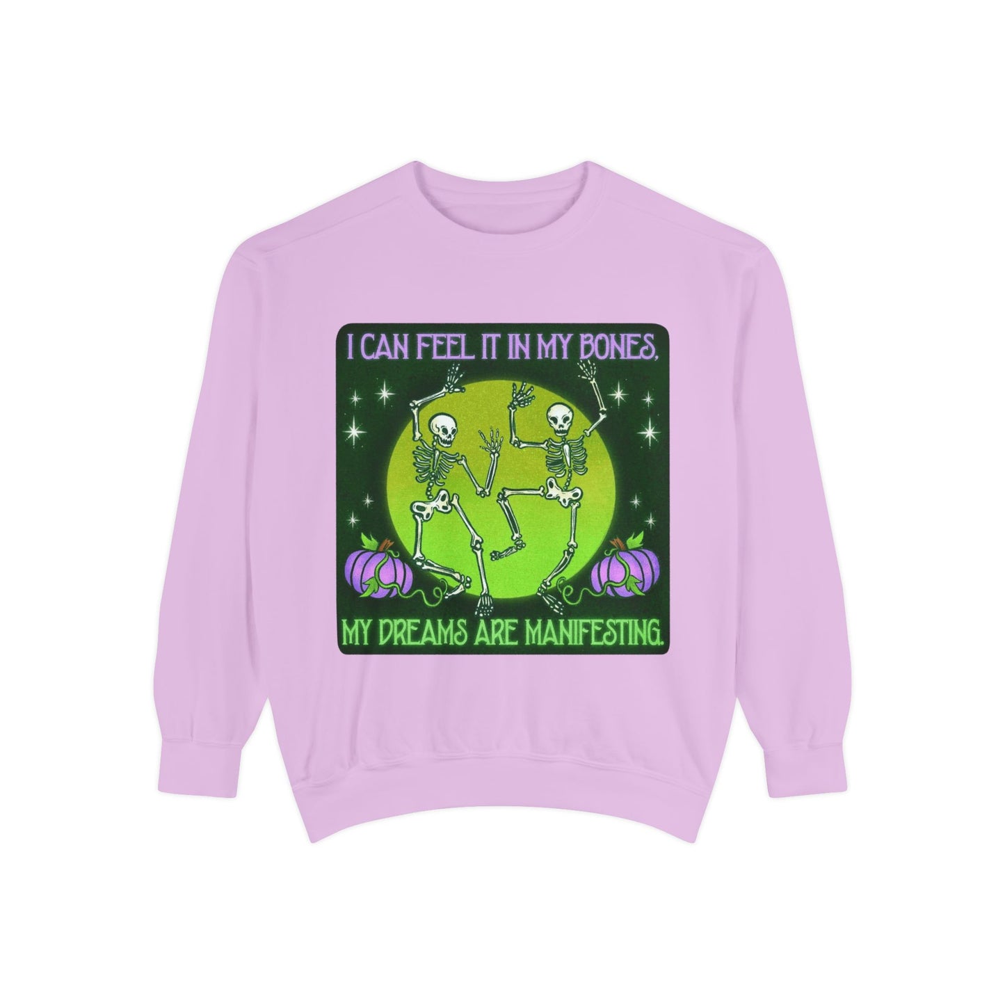 Spooky Manifesting Sweatshirt, Unisex Skeleton Pullover, Halloween Apparel, Cozy Fall Fashion, Casual Trendy Top, Unique Gift