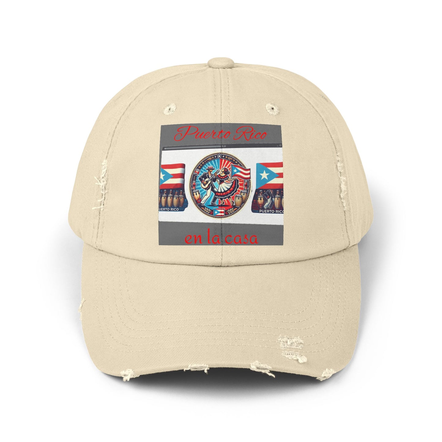 Puerto Rico Pride Distressed Cap, Unisex Baseball Cap, Travel Hat, Gift for Him or Her, Caribbean Spirit, Summer Fashion