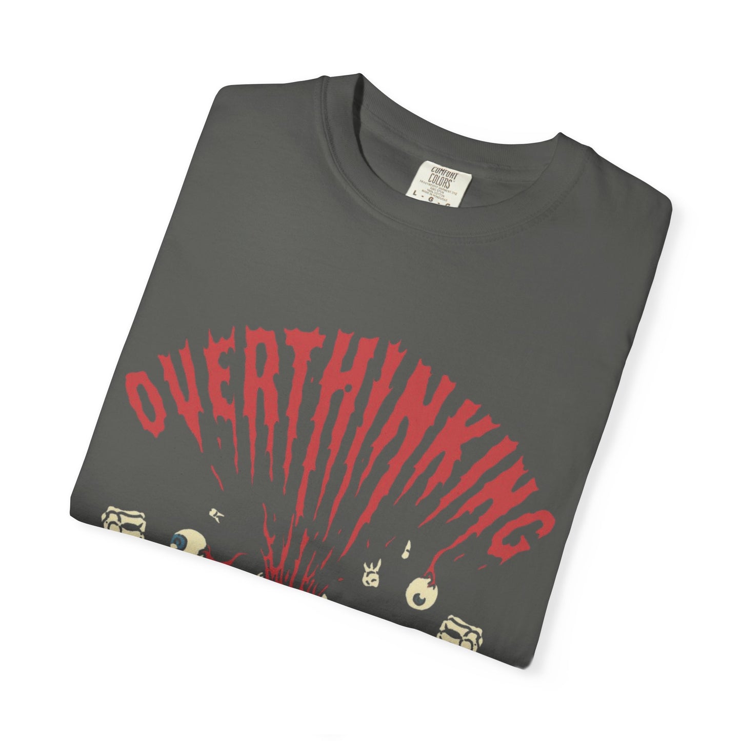 Mentally on Vacation Overthinking Garment-Dyed Unisex T-Shirt, Casual Wear, Gift for Anxiety Awareness, Self-Care Apparel, Unique Graphic Tee