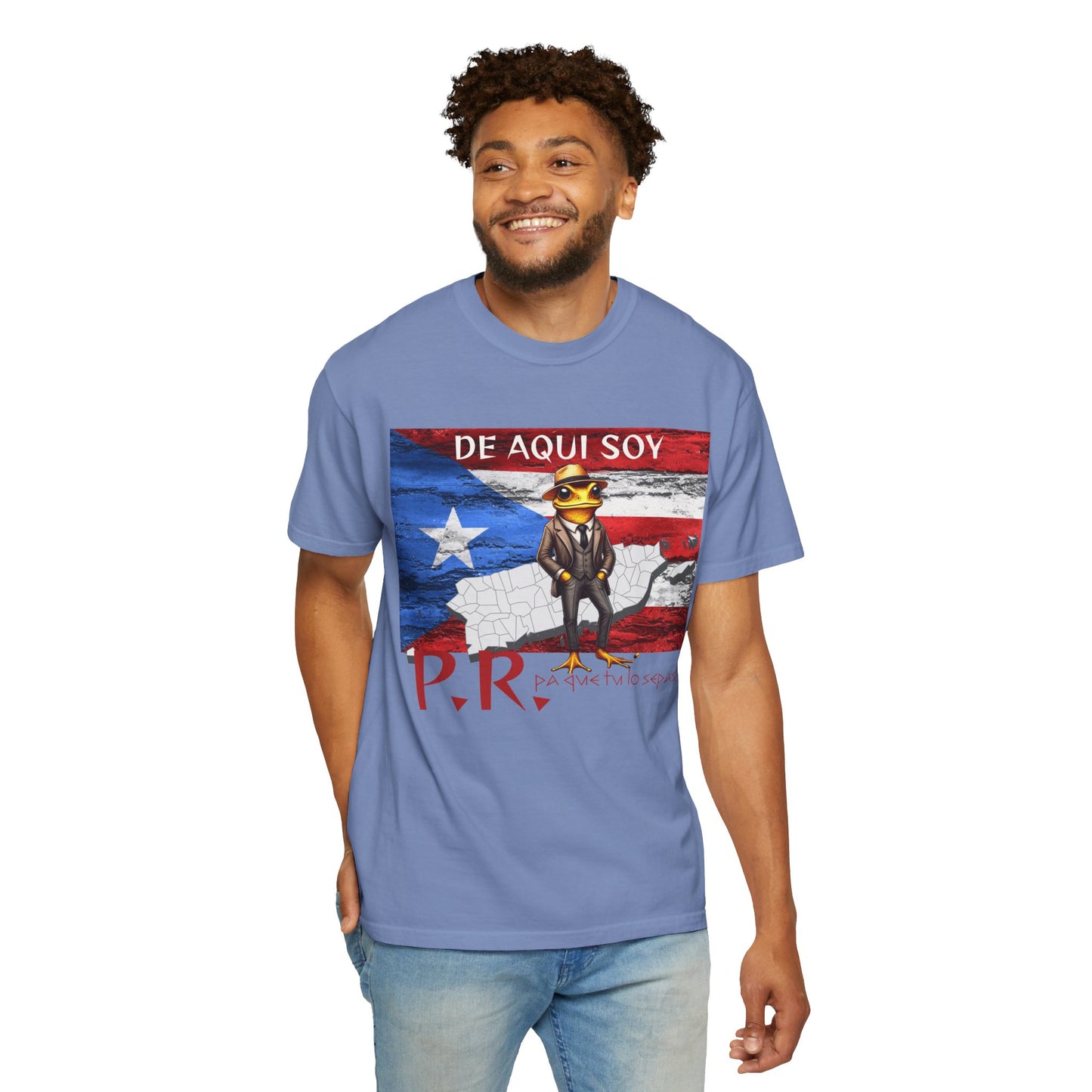 Puerto Rican Pride T-Shirt, Fun Casual Wear, Unisex Garment-Dyed Tee, Perfect for Celebrations, Cultural Identity Shirt