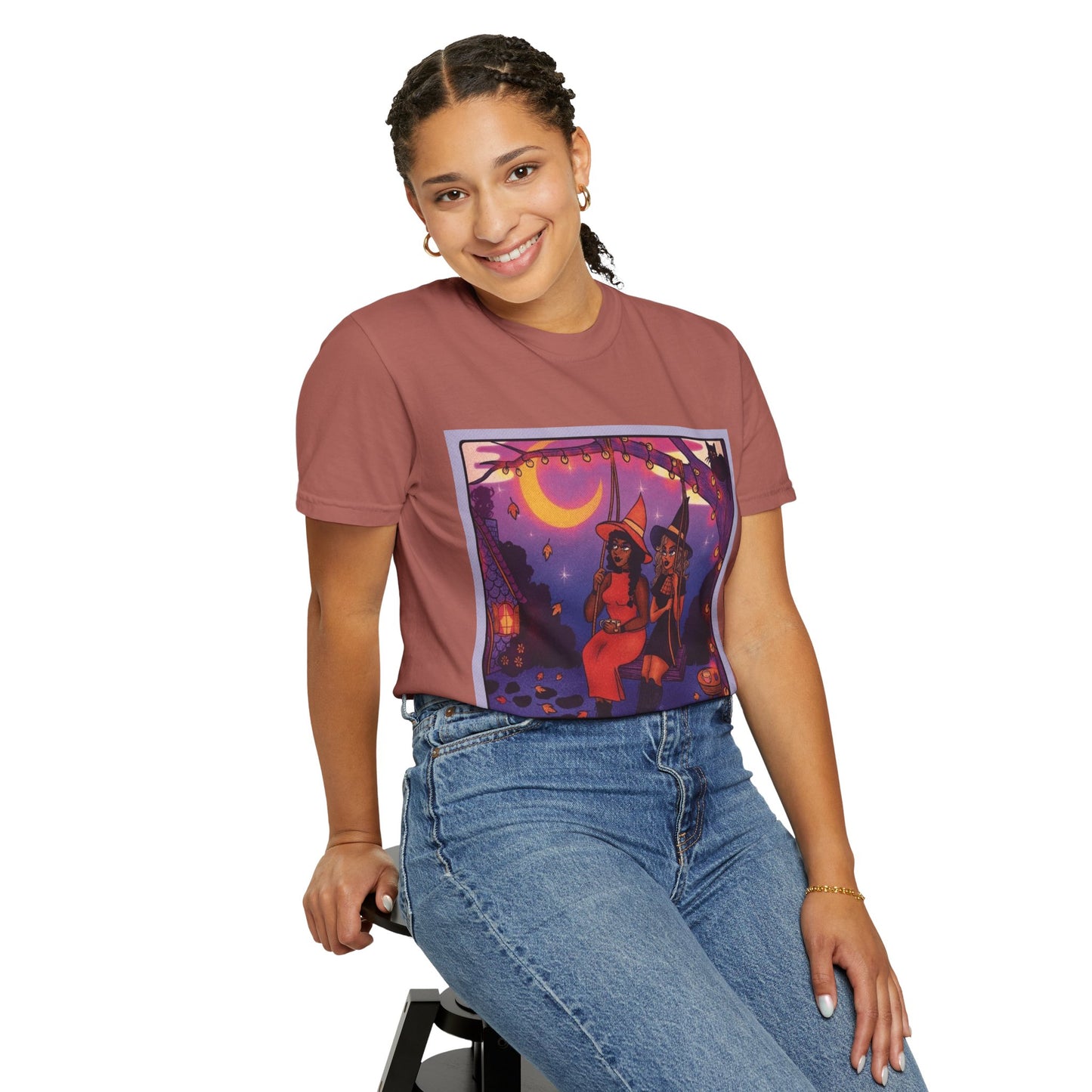 Spooky Vibes Only – Halloween Graphic Tee" Bewitching Libra T-Shirt - Festive and Connected - Unisex Garment-Dyed Tee for Astrology Lovers, Halloween, Birthdays, Gifts, Casual Wear