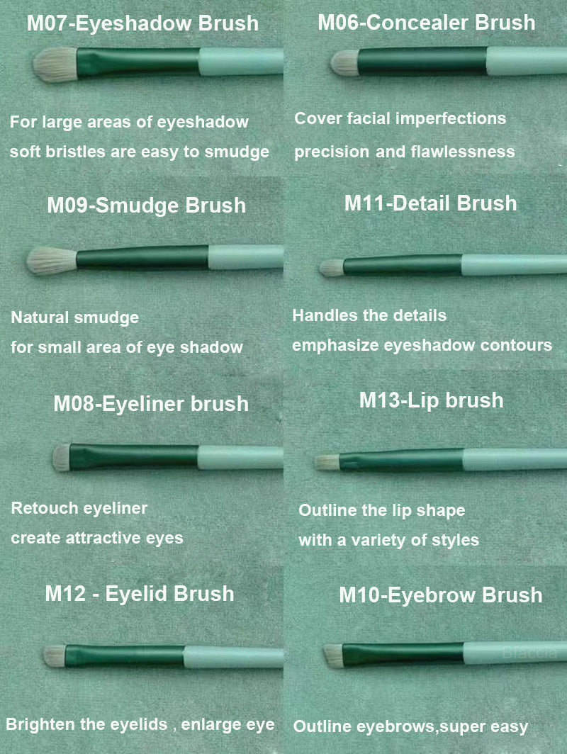 13 PCS Cosmetic Brushes Set Eye Shadow Foundation BB Cream Concealer Women Cosmetic Brush Eyeshadow Blush Powder Blending Beauty Soft Comprehensive Make Up Tools